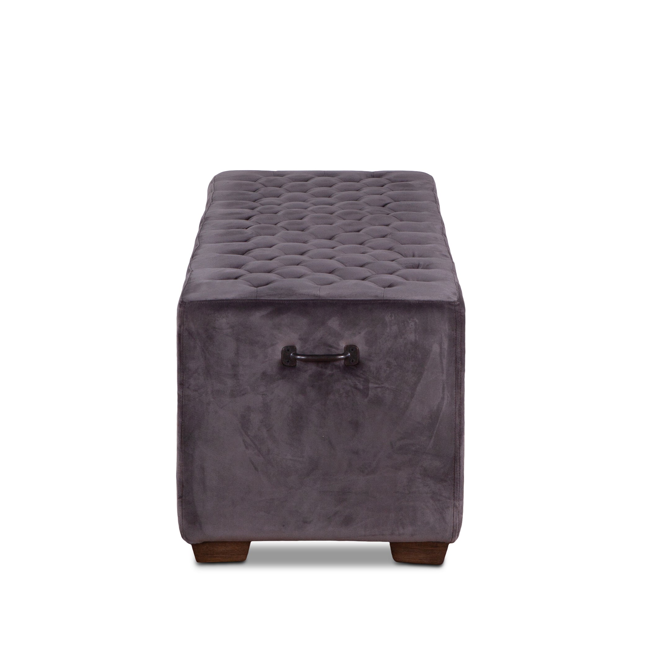 59" Asphalt Velvet Upholstered Bench