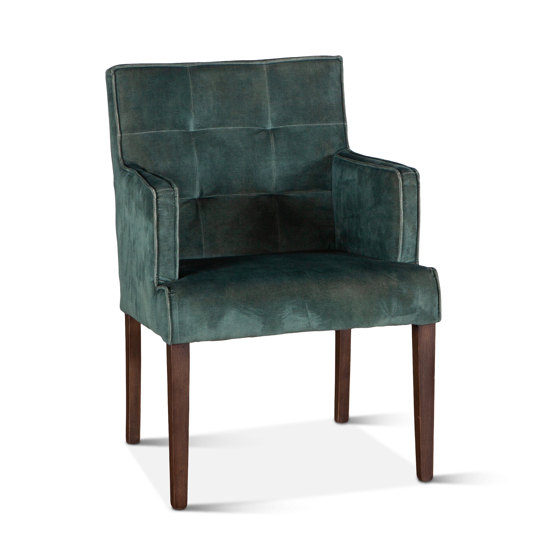 23" Green Velvet Dining Armchair