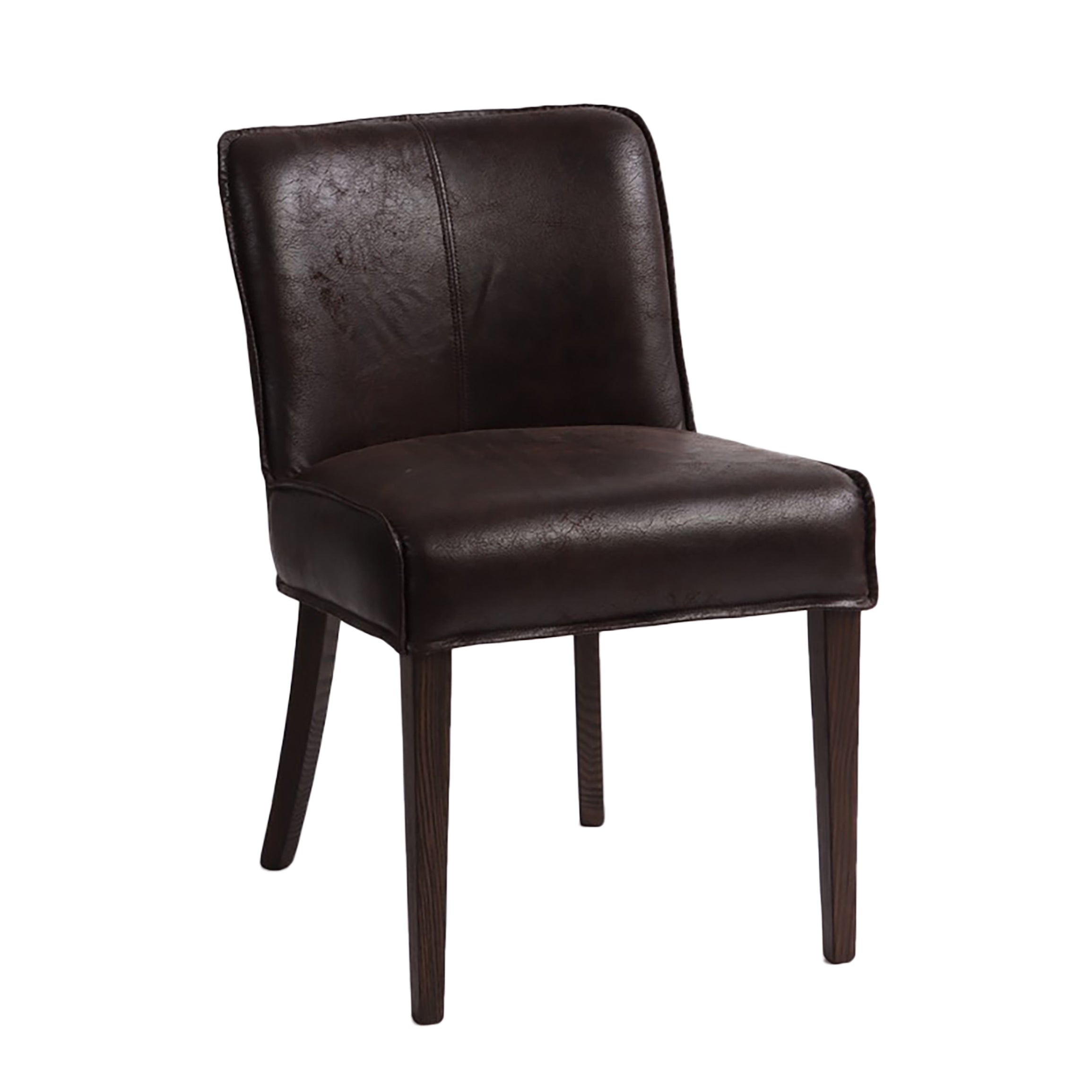 19" Dining Chair in Dark Brown Leather