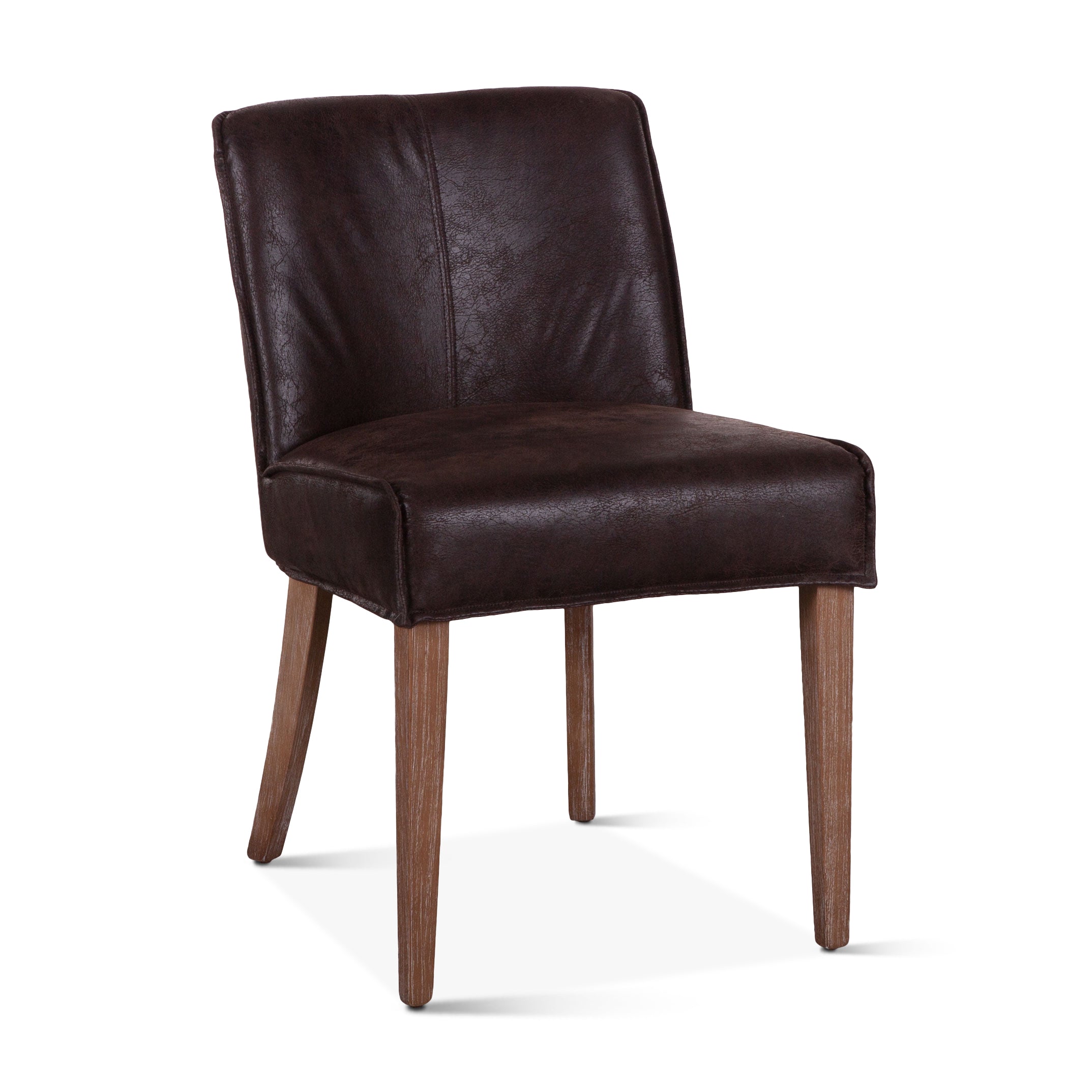 19" Dining Chair in Dark Brown Leather