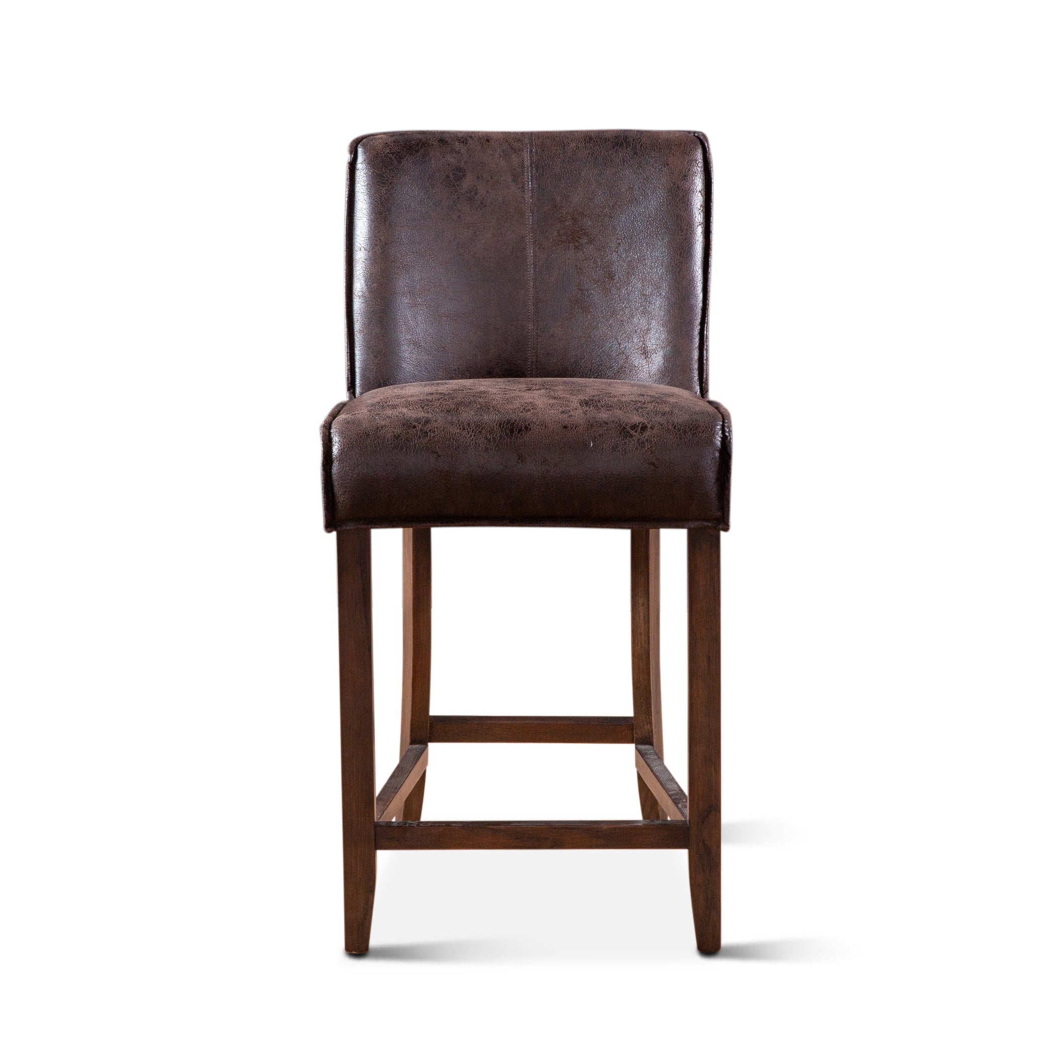 20" Dark Brown Leather Counter Chair
