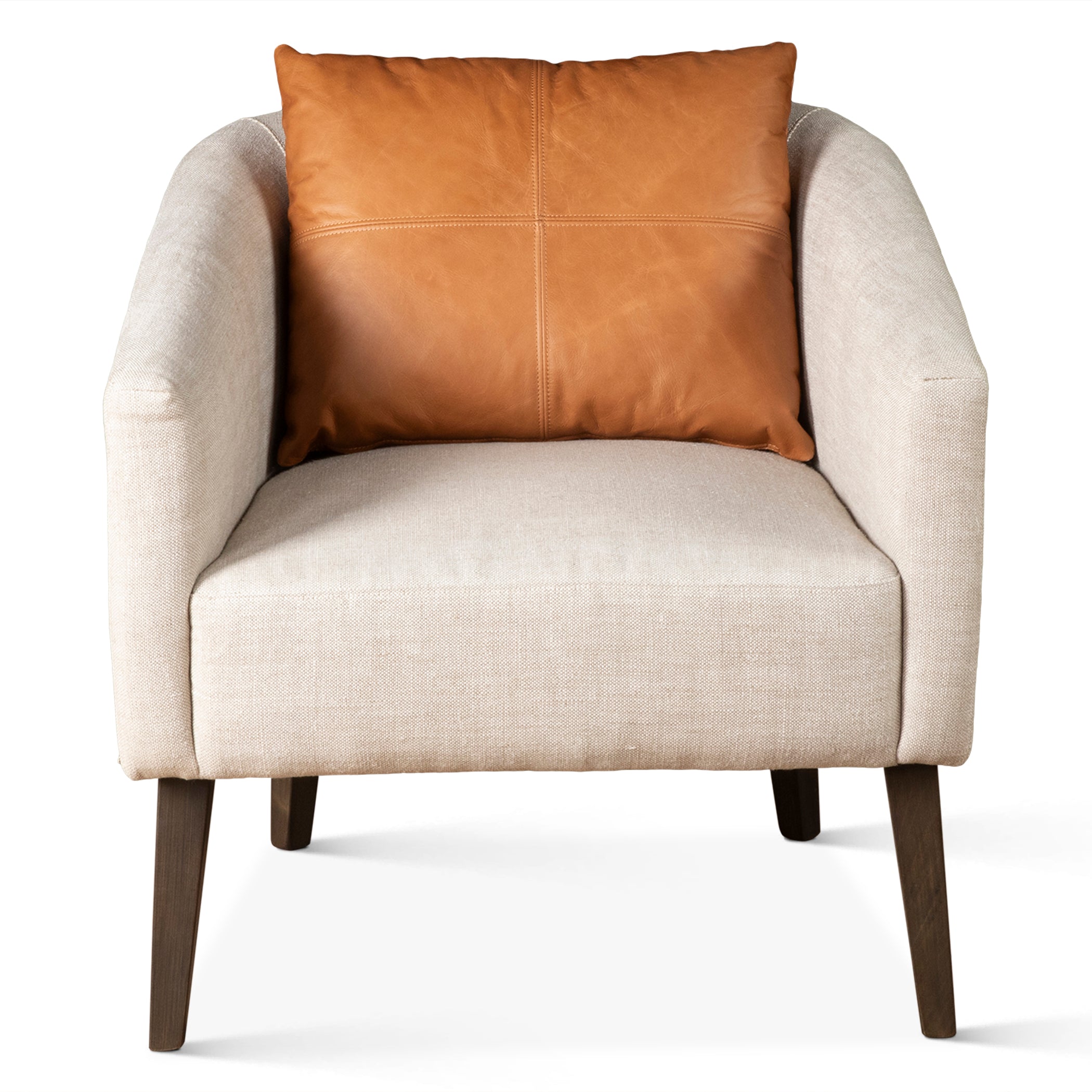 29" Beige Linen Accent Chair