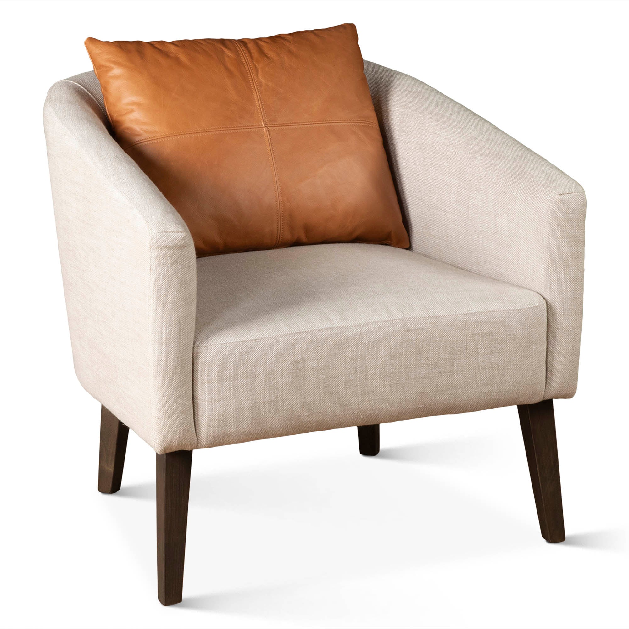 29" Beige Linen Accent Chair