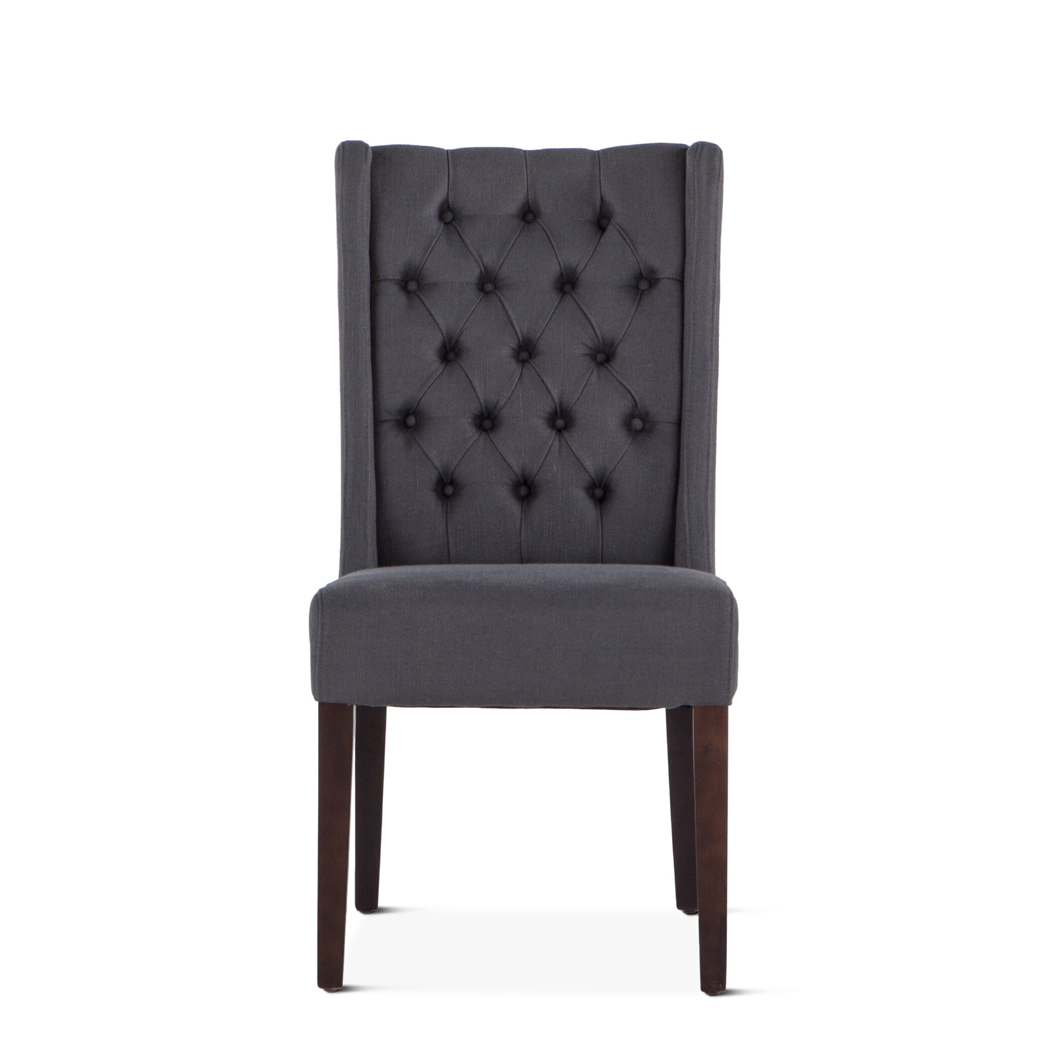 20" Gray Linen Tufted Dining Chair