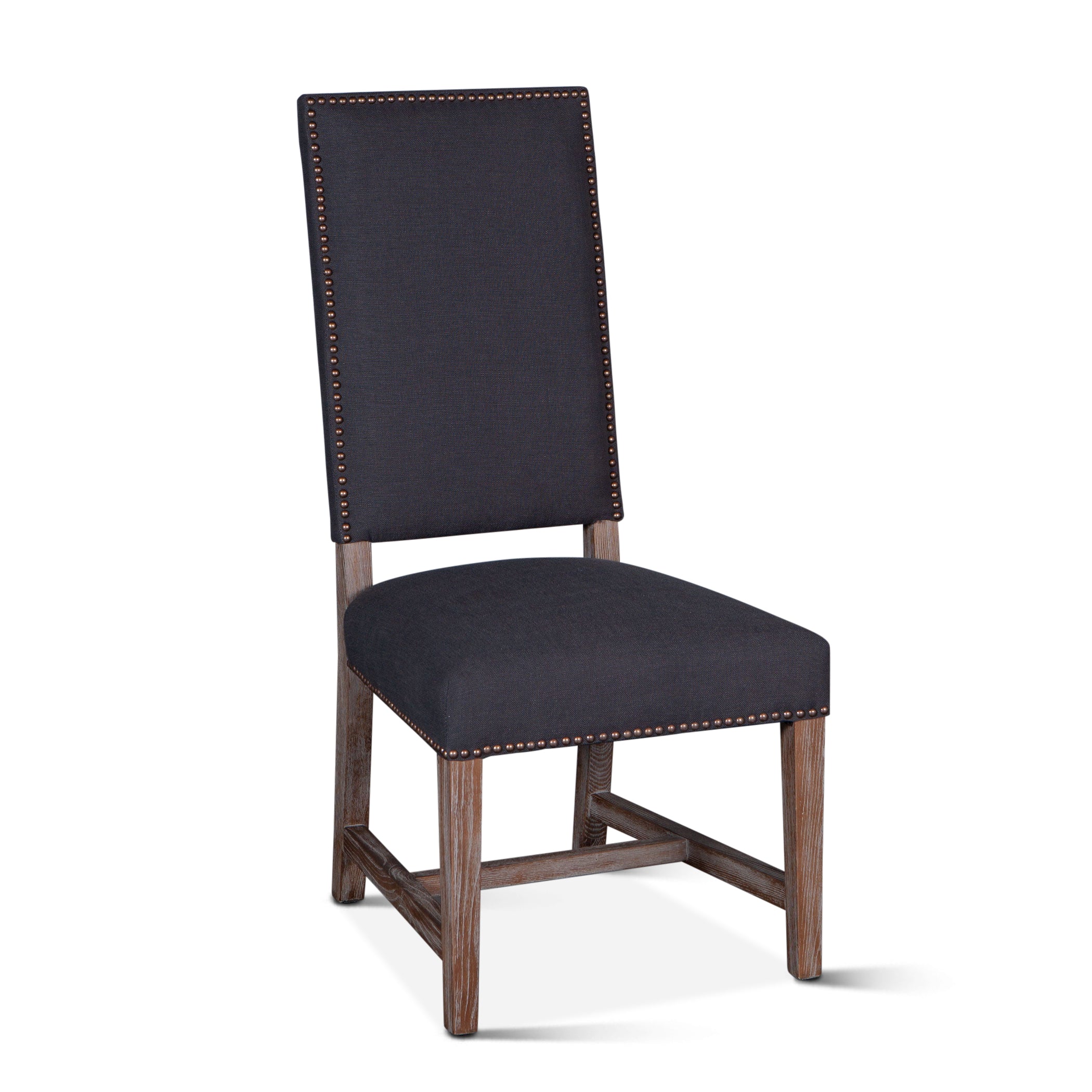 21" Upholstered Dining Chair in Dark Gray Linen