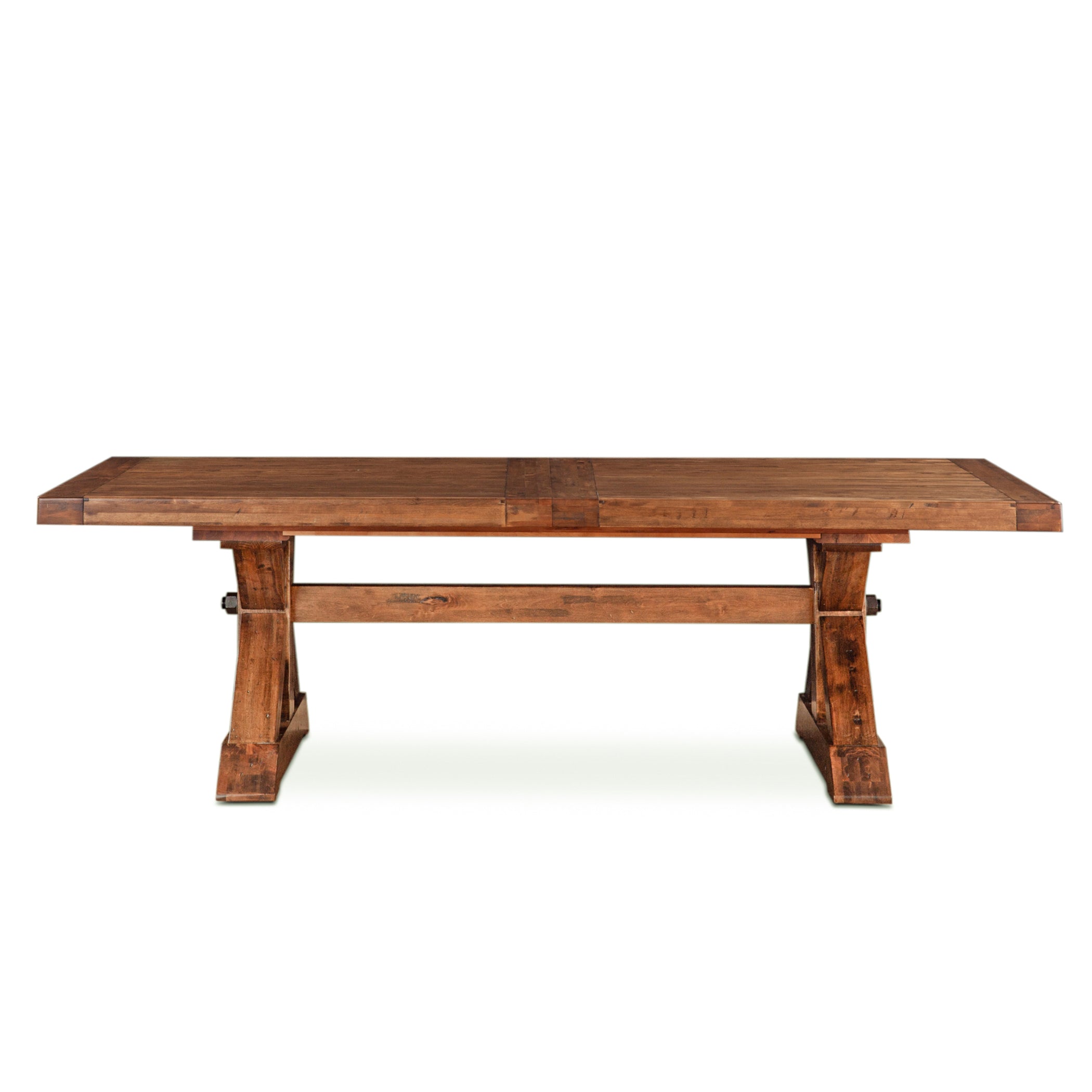 100–144" Earth Birch Wood Extension Dining Table