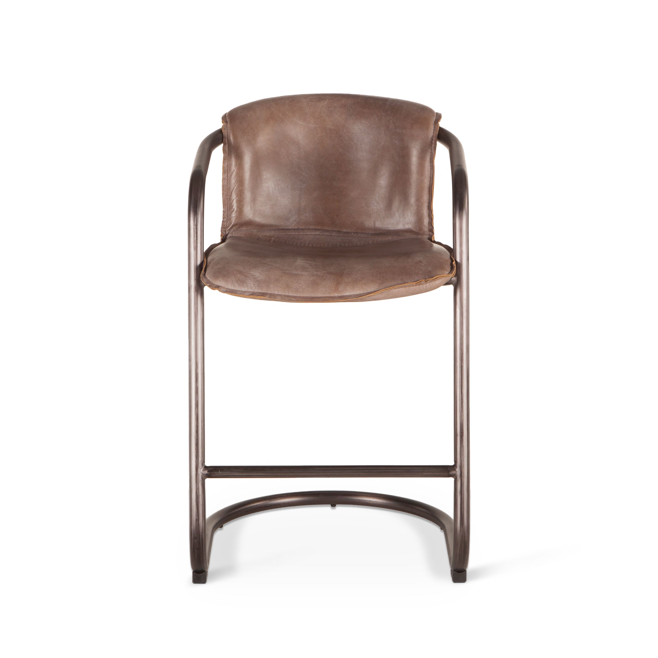 22" Jet Brown Leather Counter Chair