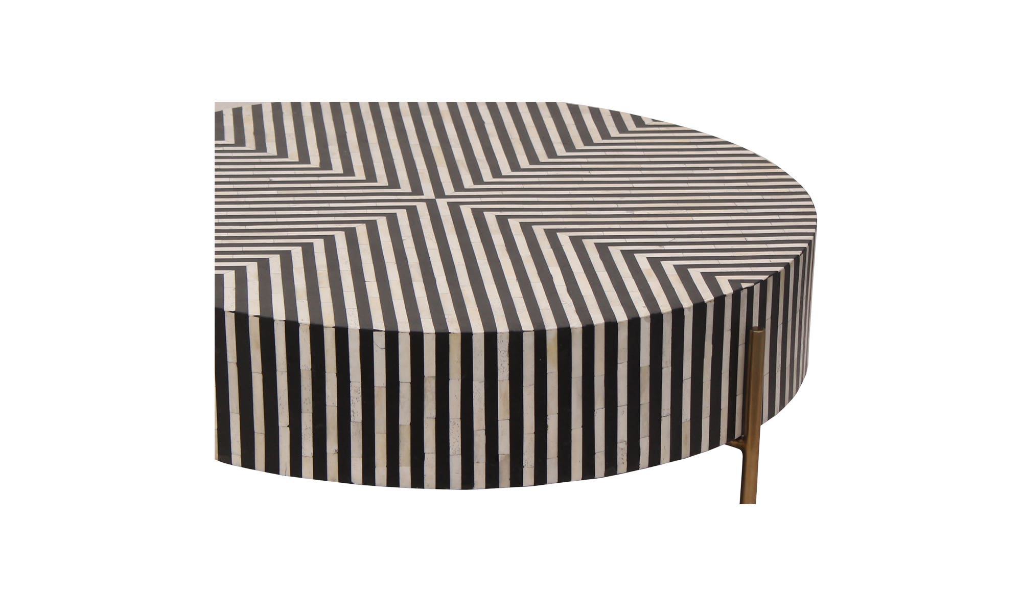 36" Black and White Iron Coffee Table