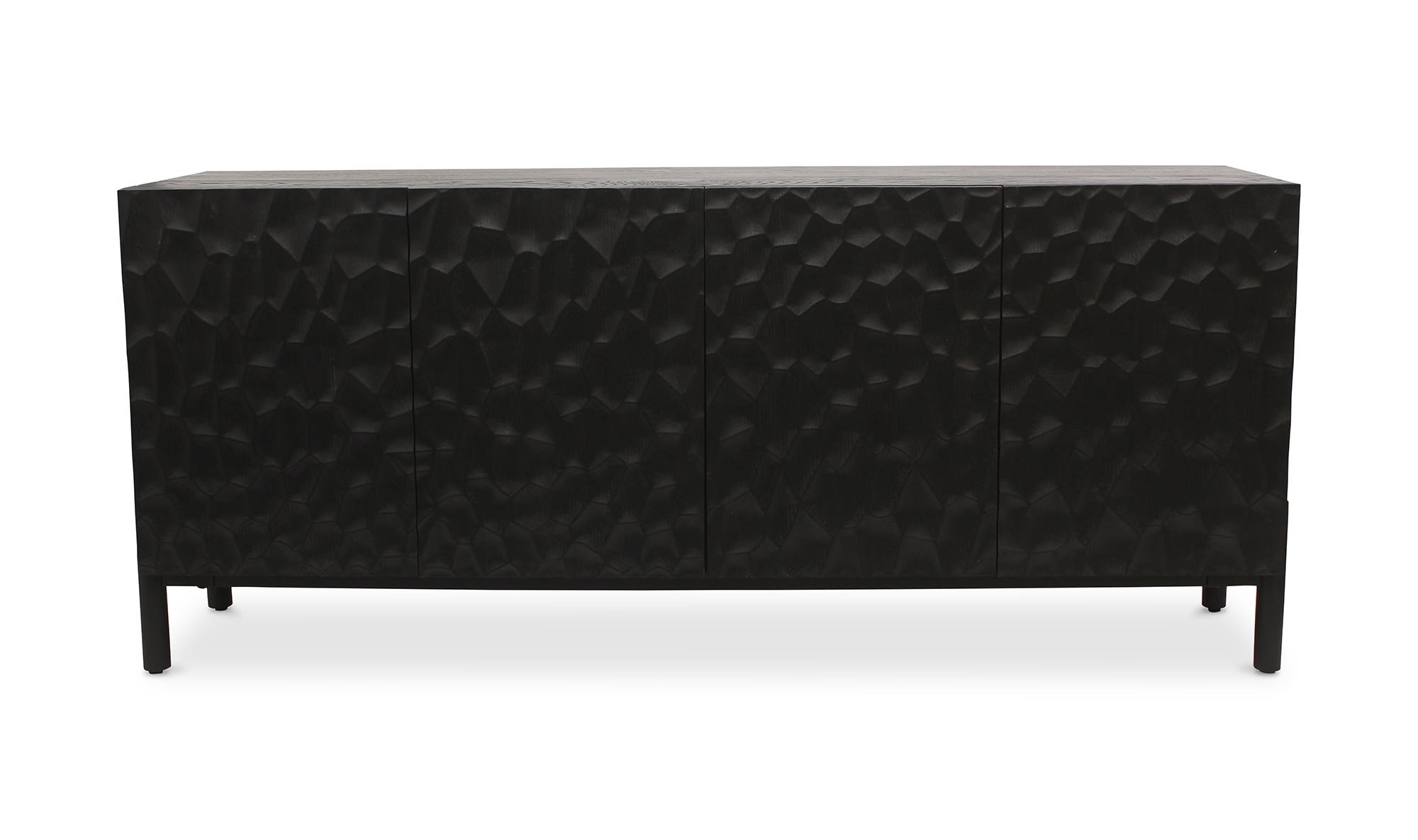 71" Black Solid Oak Sideboard