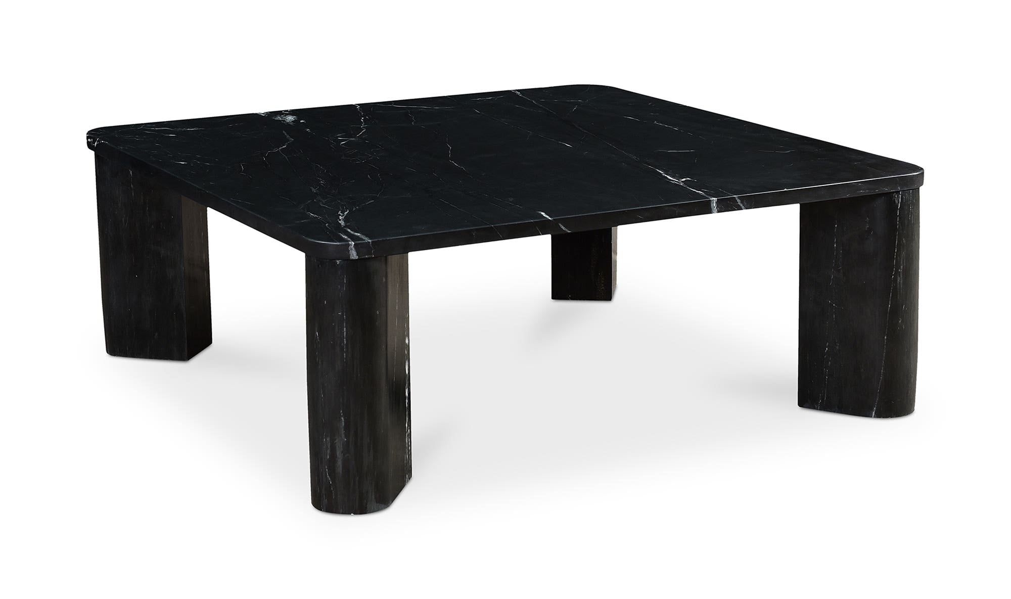 35.5" Black Marble Coffee Table