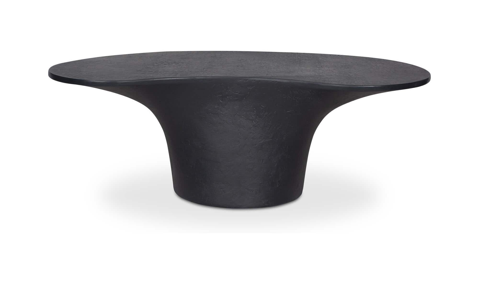 47" Black Concrete Outdoor Coffee Table