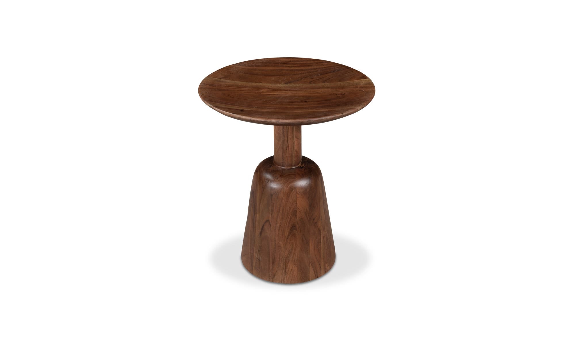 16" Dark Brown Acacia Side Table