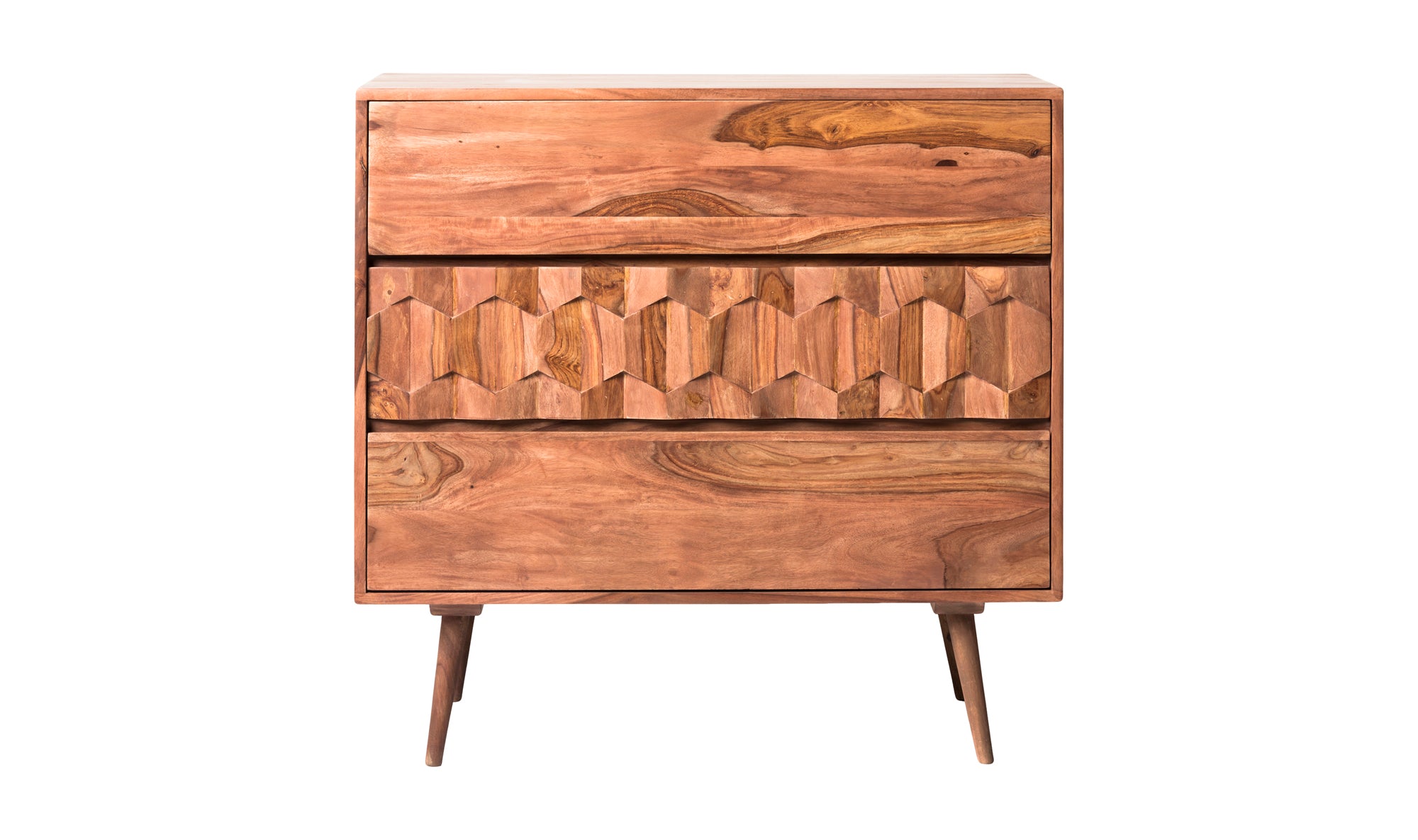 O2 3 DRAWER NIGHTSTAND BROWN