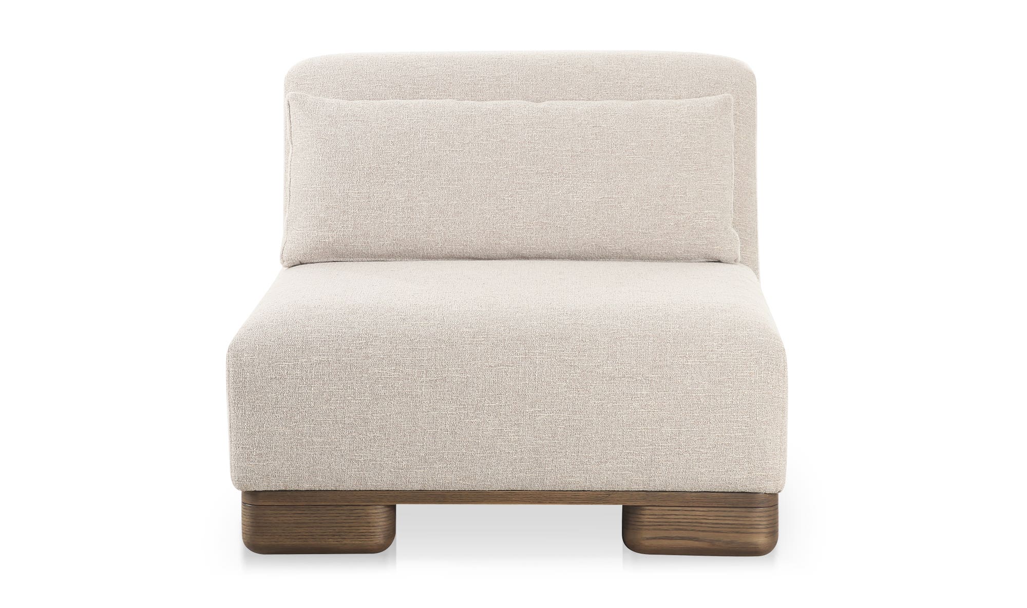 35" Oatmeal Upholstered Slipper Chair