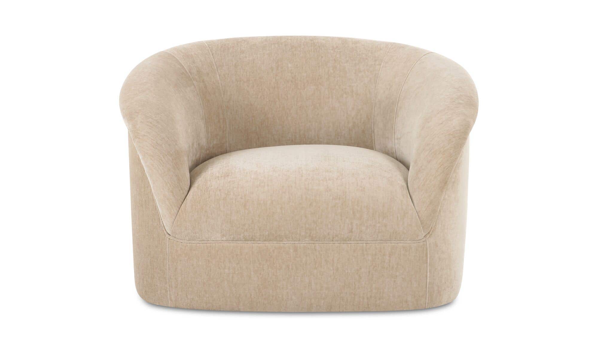 39.25" Beige Upholstered Lounge Chair