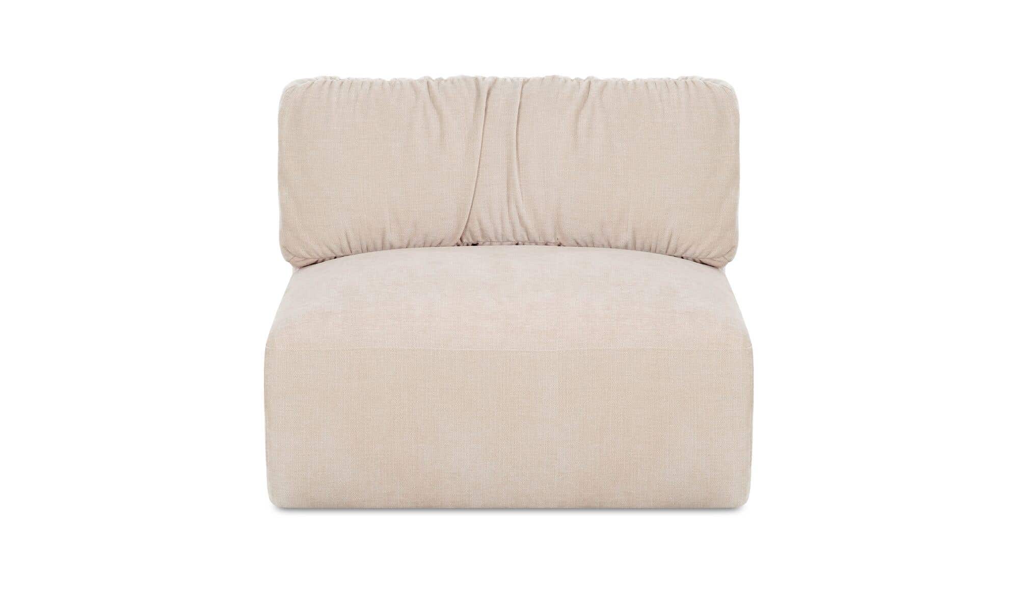36.2" Oatmeal Upholstered Slipper Chair