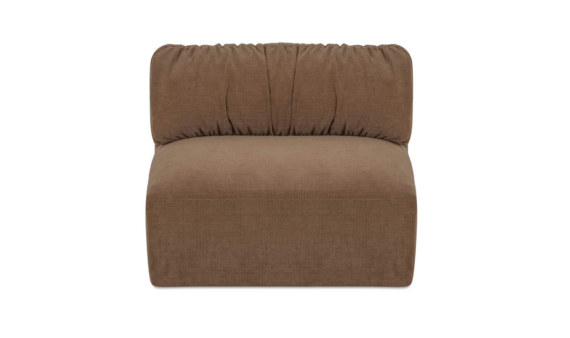 36.2" Taupe Upholstered Slipper Chair