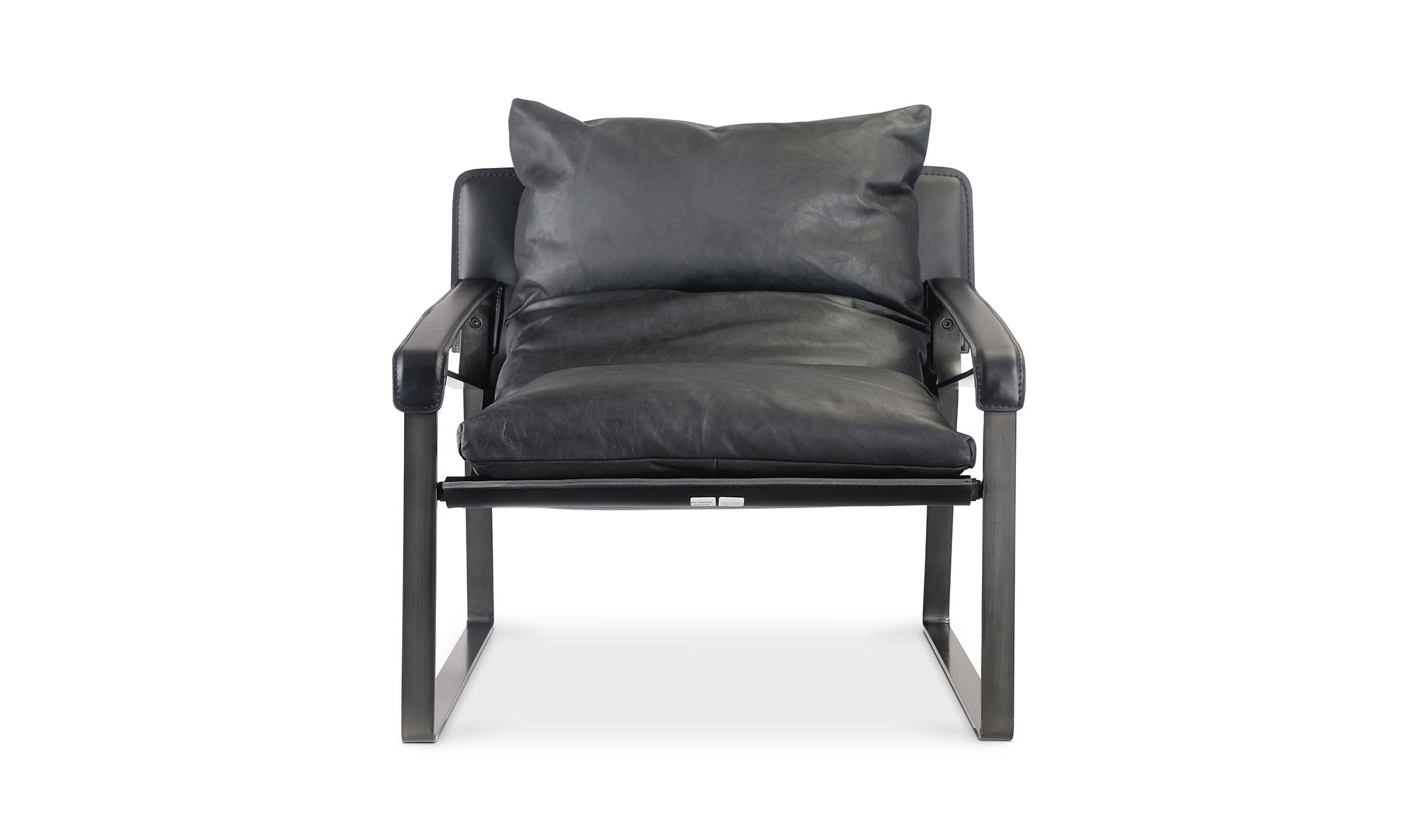 30" Black Leather Club Chair