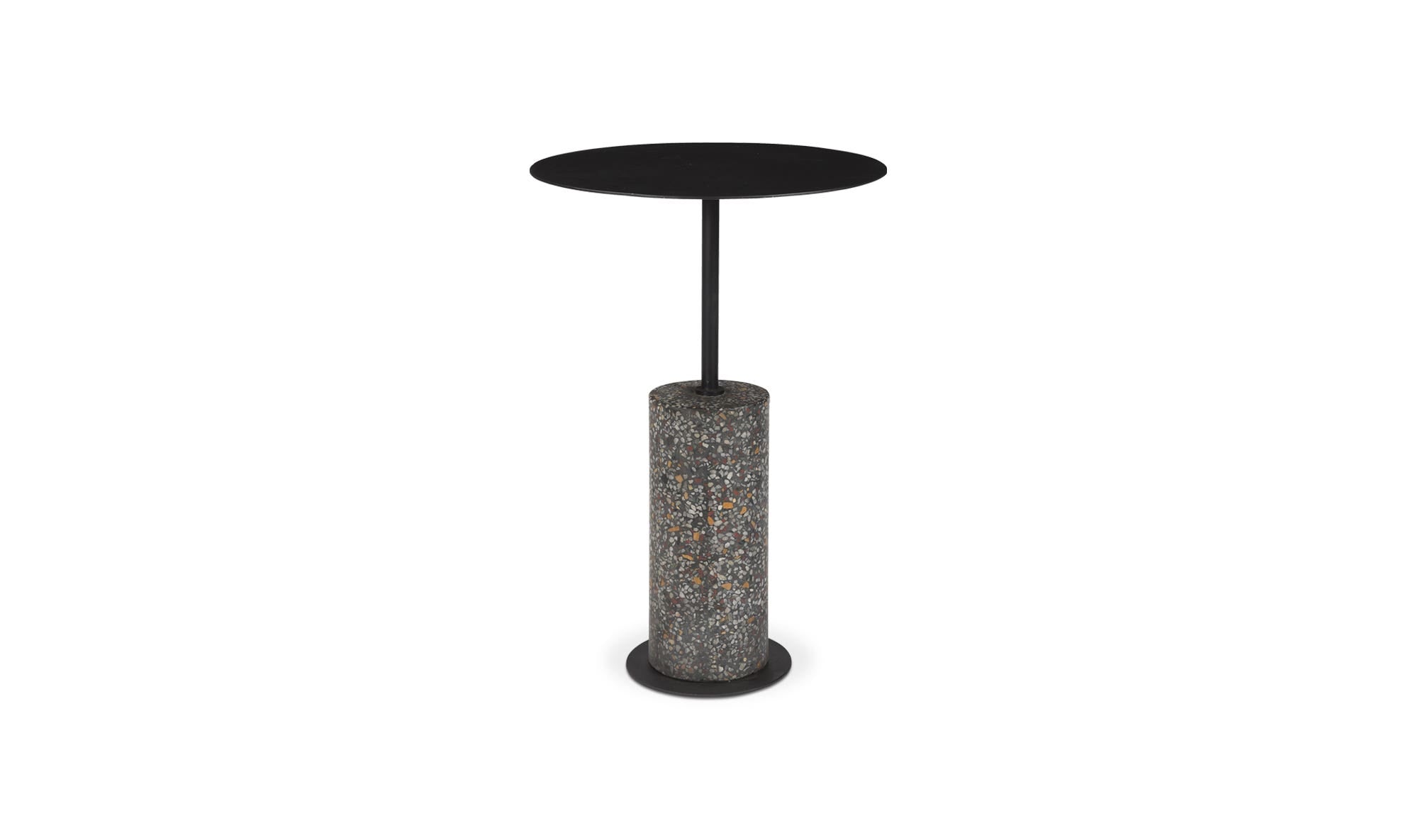 15" Black Terrazzo Side Table