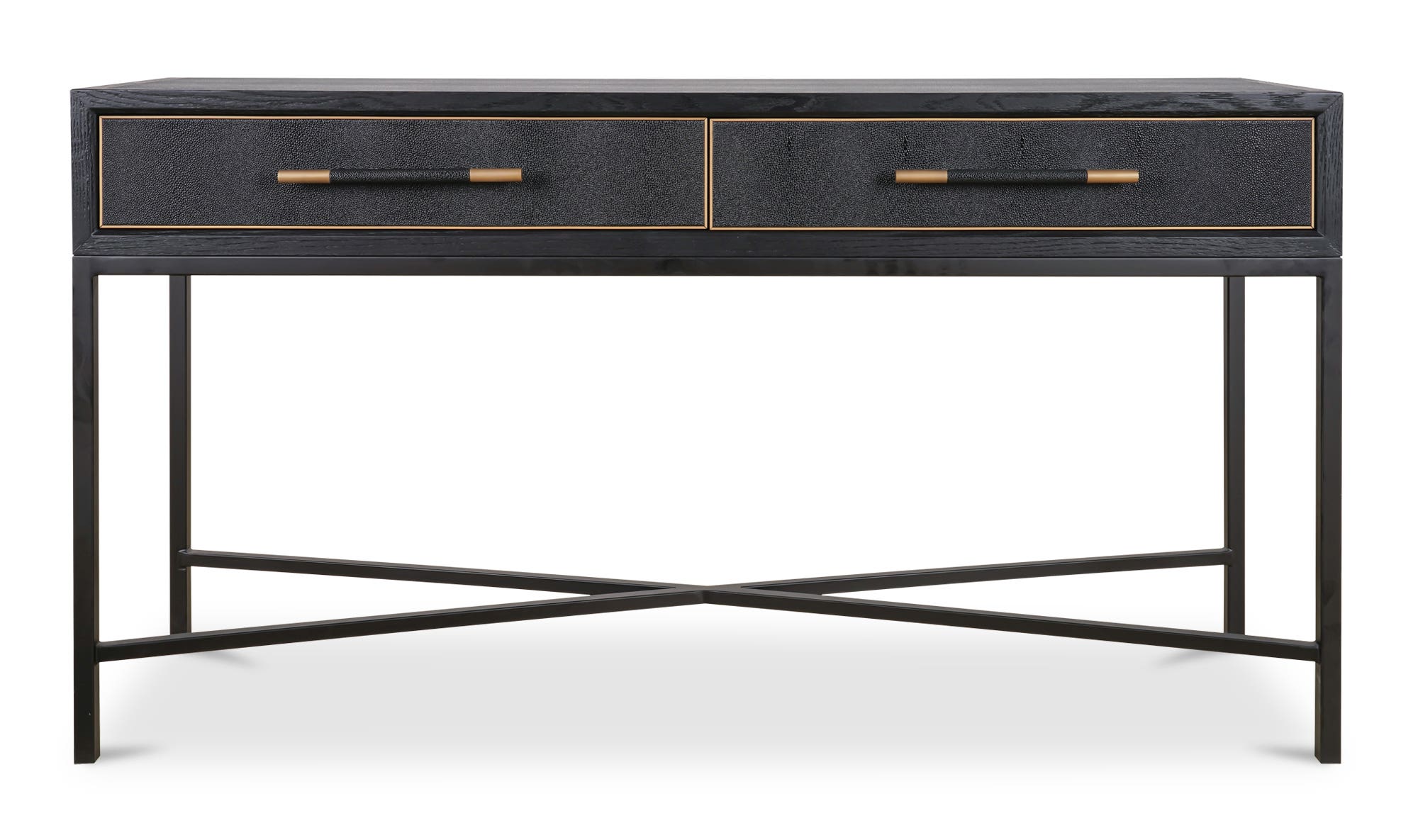 59.06" Black Solid Oak Console Table
