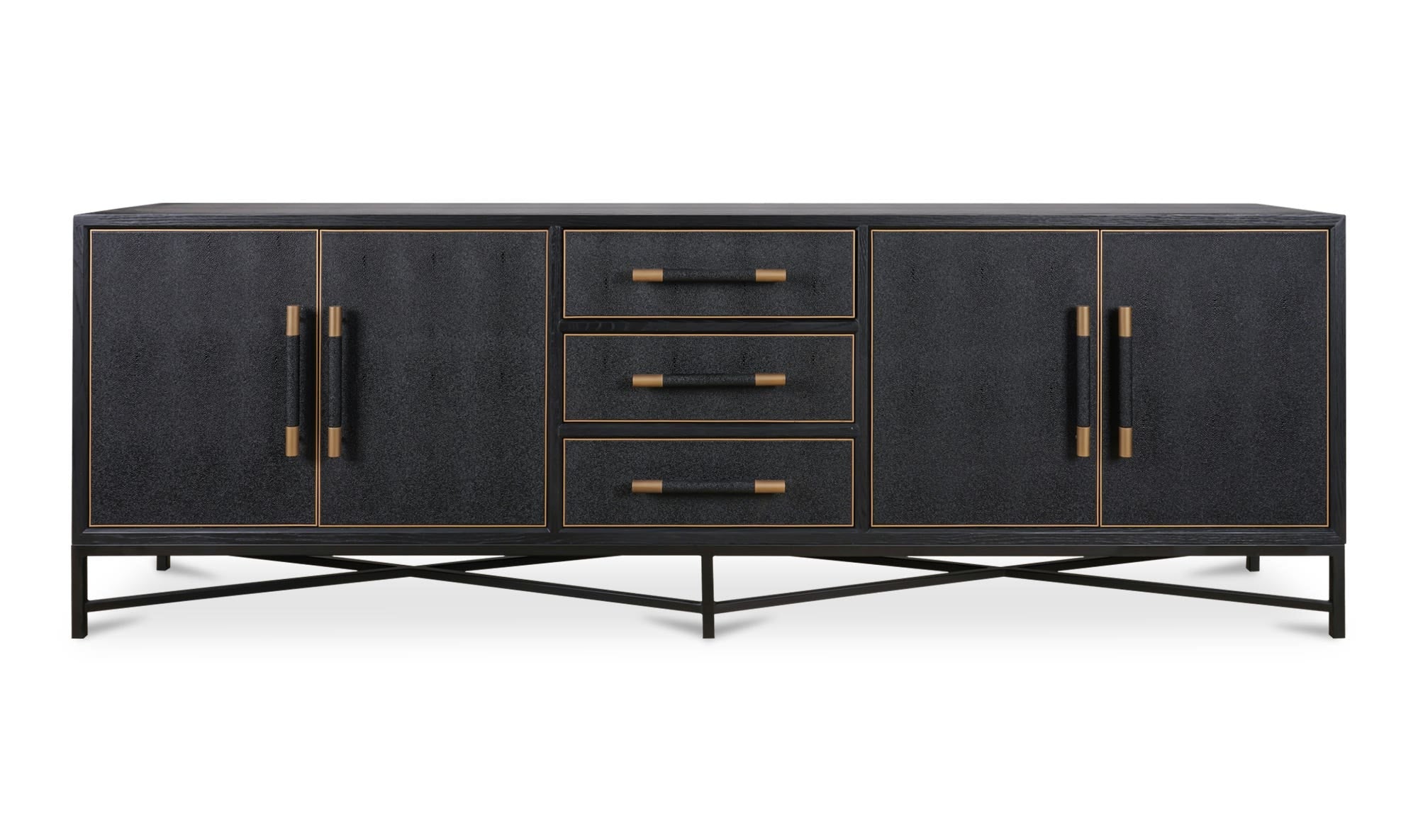 100" Black Solid Oak Sideboard