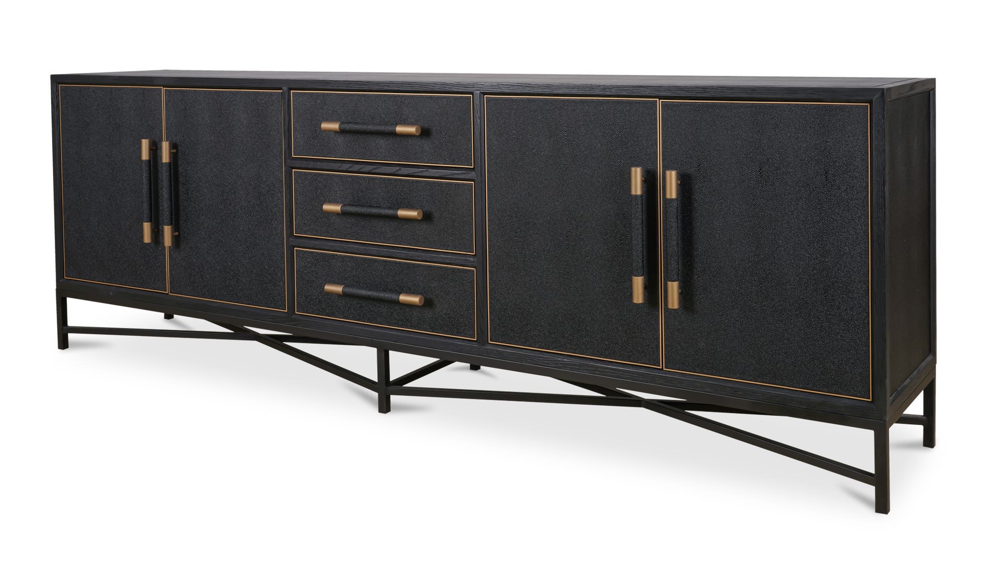 100" Black Solid Oak Sideboard