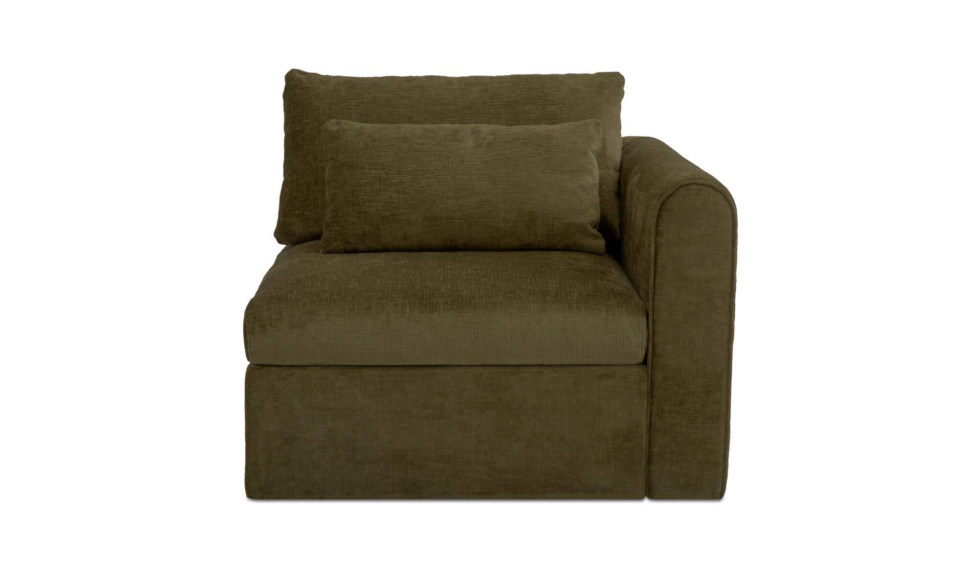 40.16" Dark Green Upholstered Right Arm Facing Chair