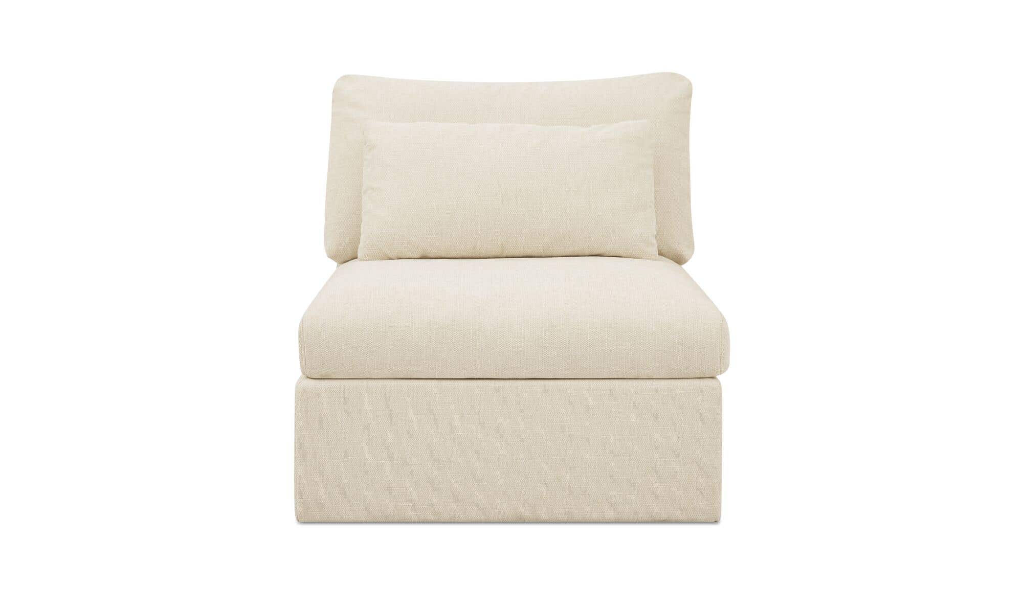 33.46" Light Beige Upholstered Slipper Chair