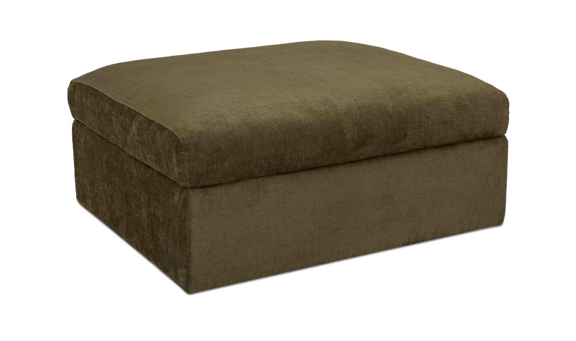 40.16" Dark Green Upholstered Storage Ottoman