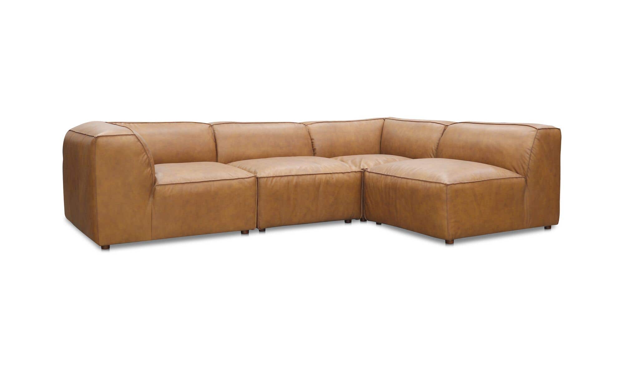 112" Sonoran Tan Leather Modular Sectional