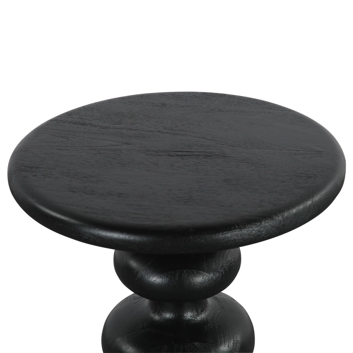 17" Black Mango Wood Side Table