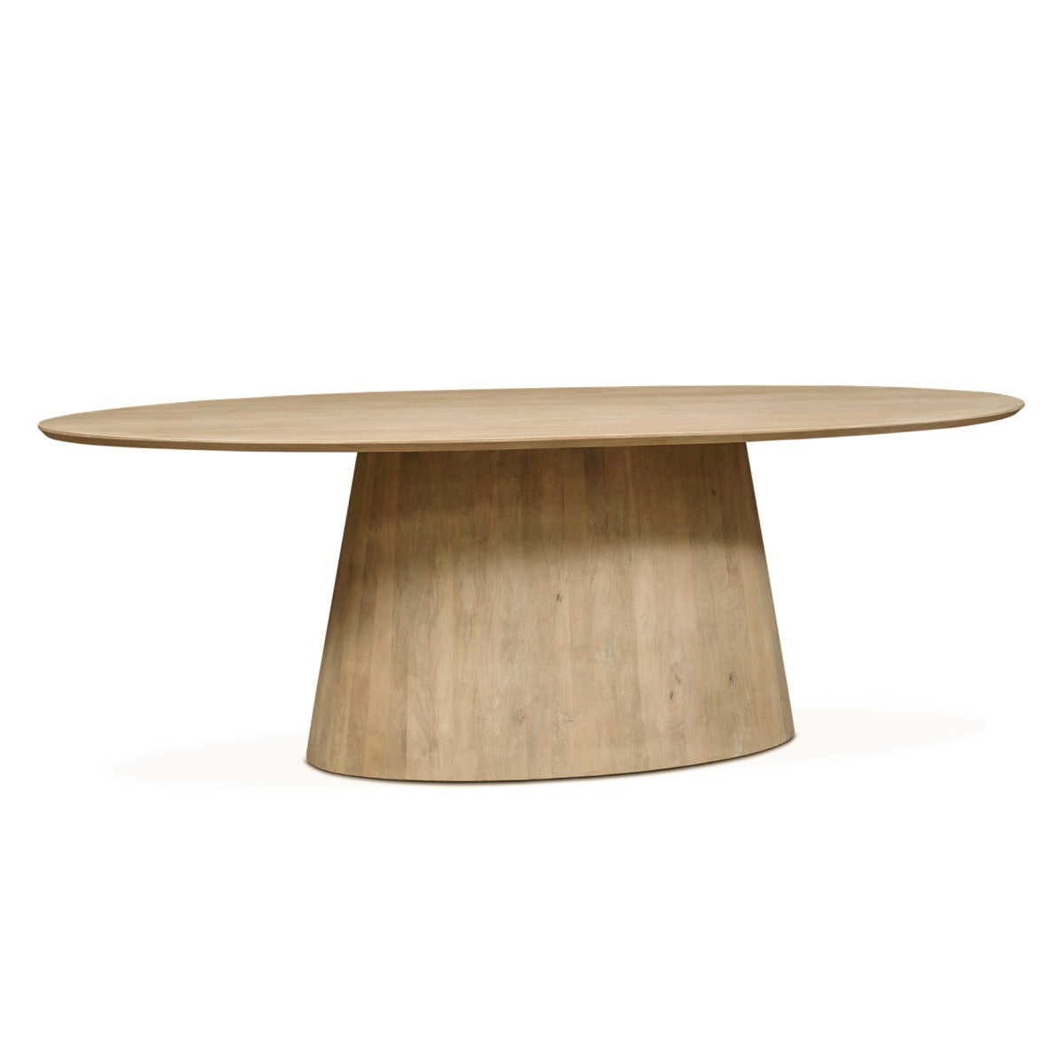 86" Natural White Mango Wood Oval Table