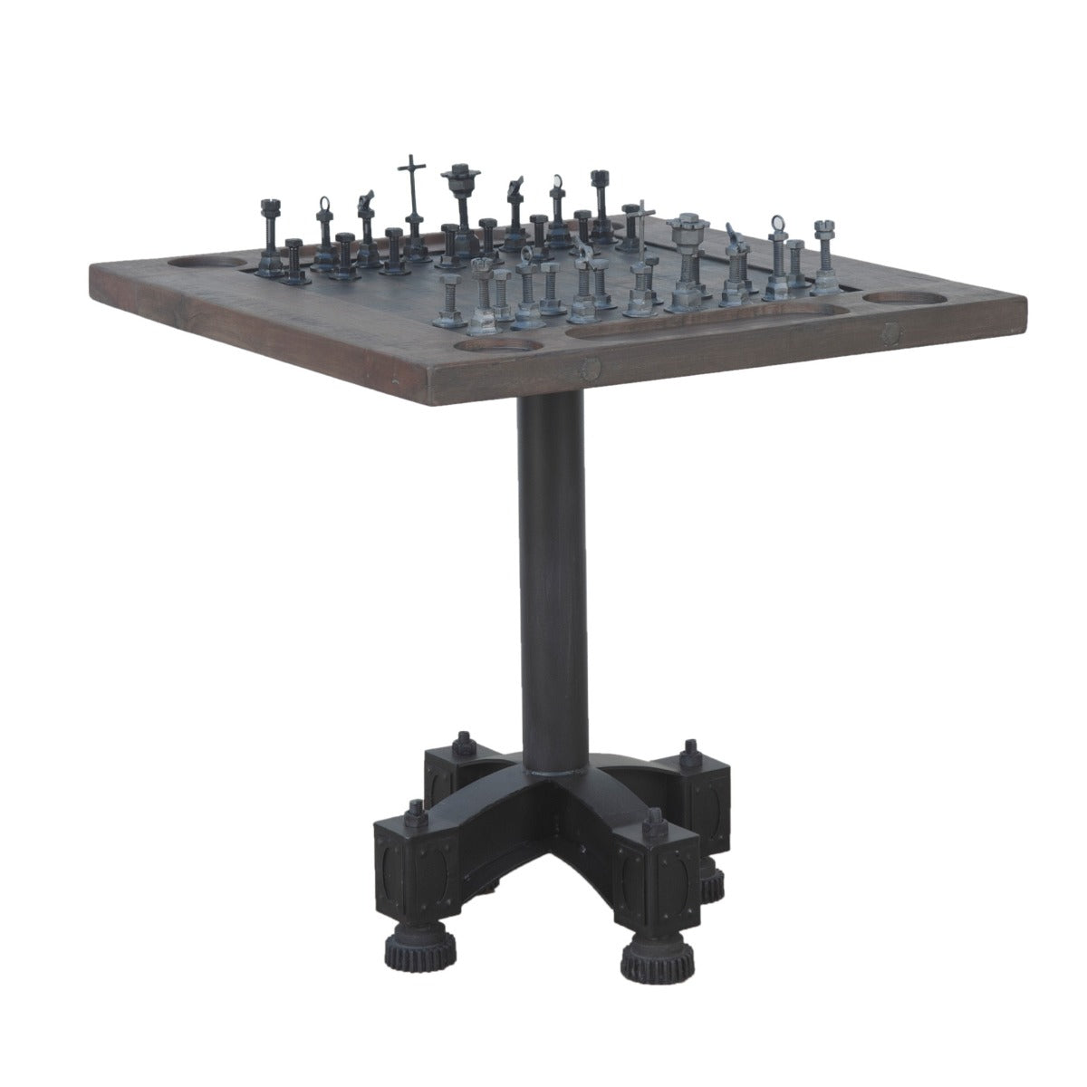 30" Reclaimed Wood Chess Bistro Table