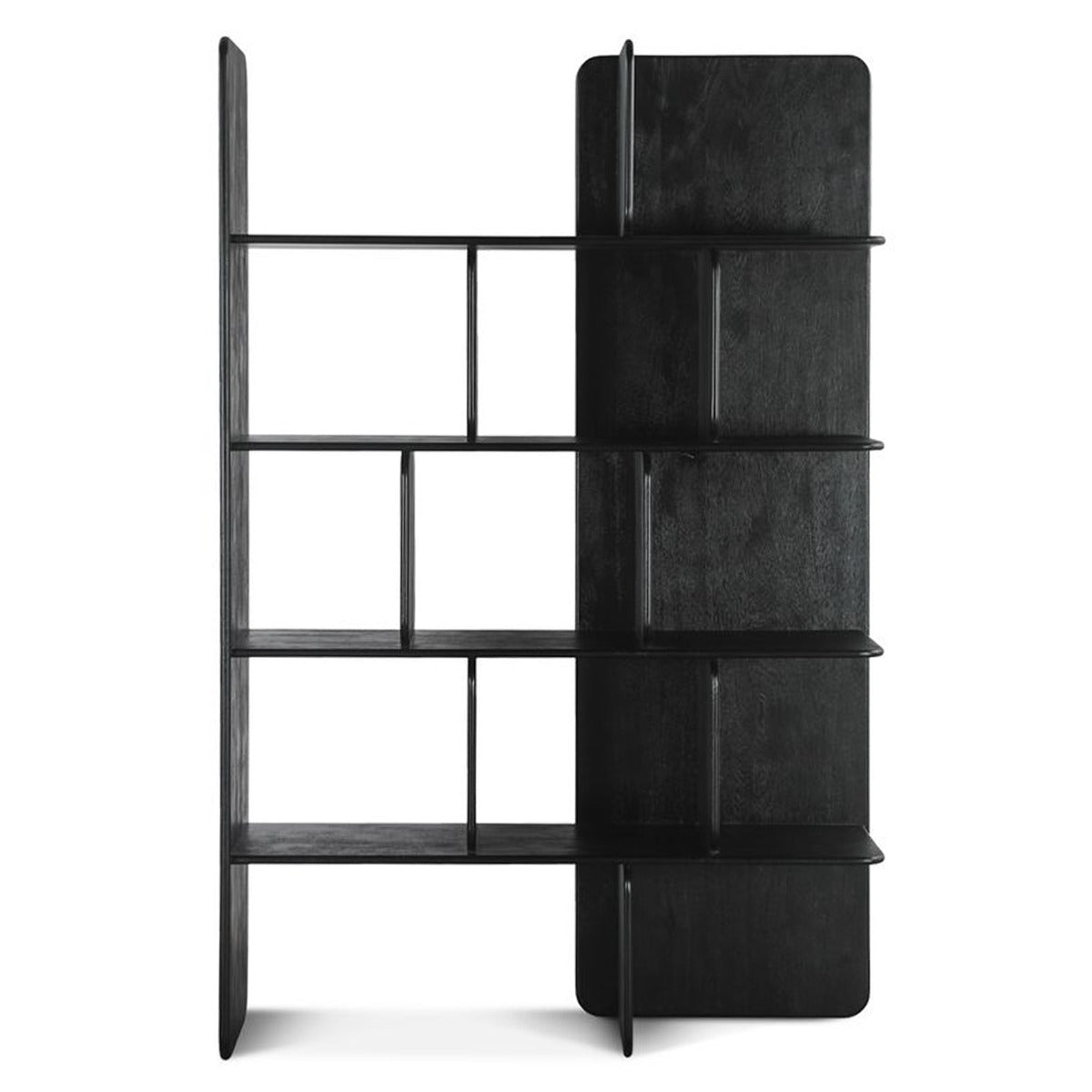 47" Black Mango Wood Bookshelf