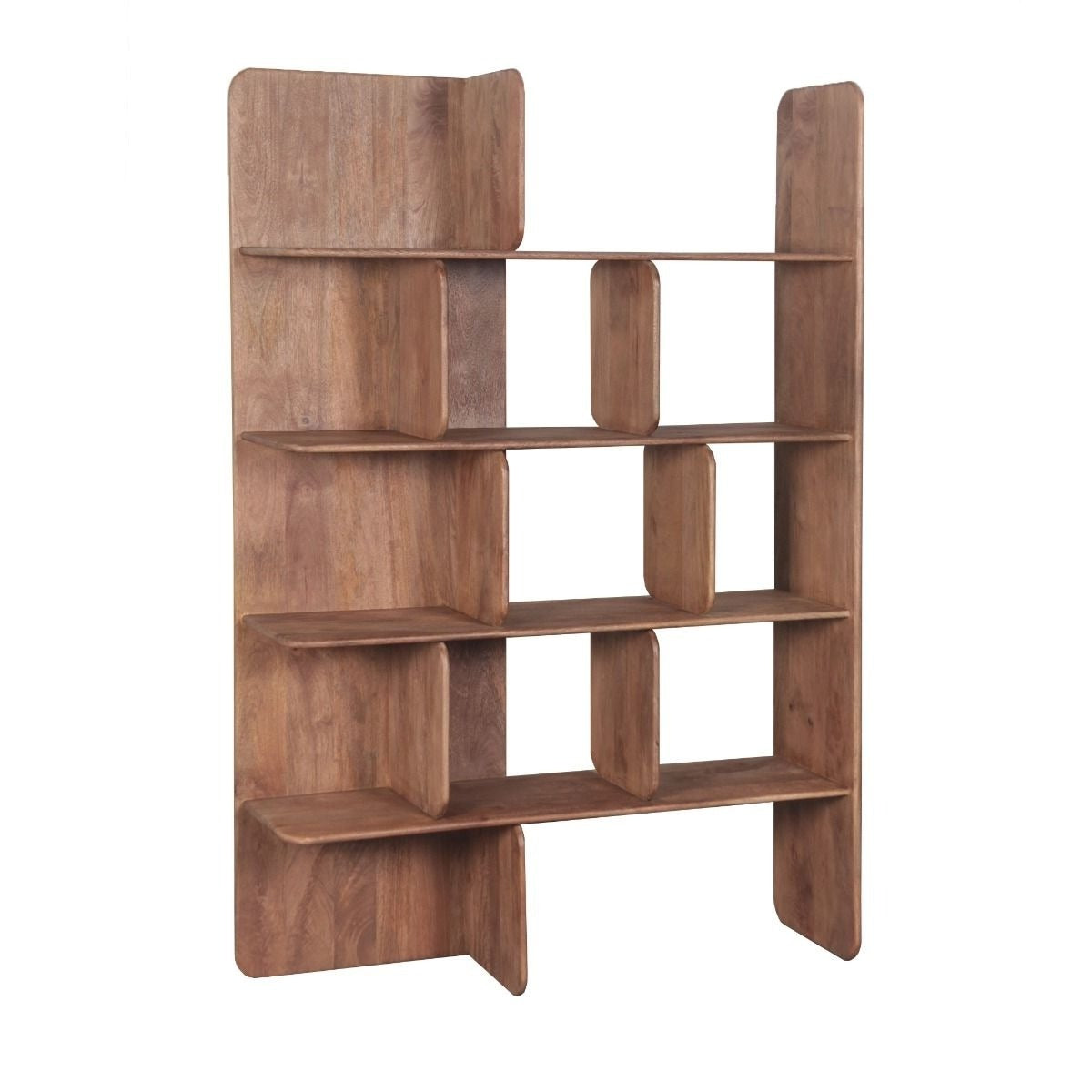 47" Natural Brown Mango Wood Bookshelf