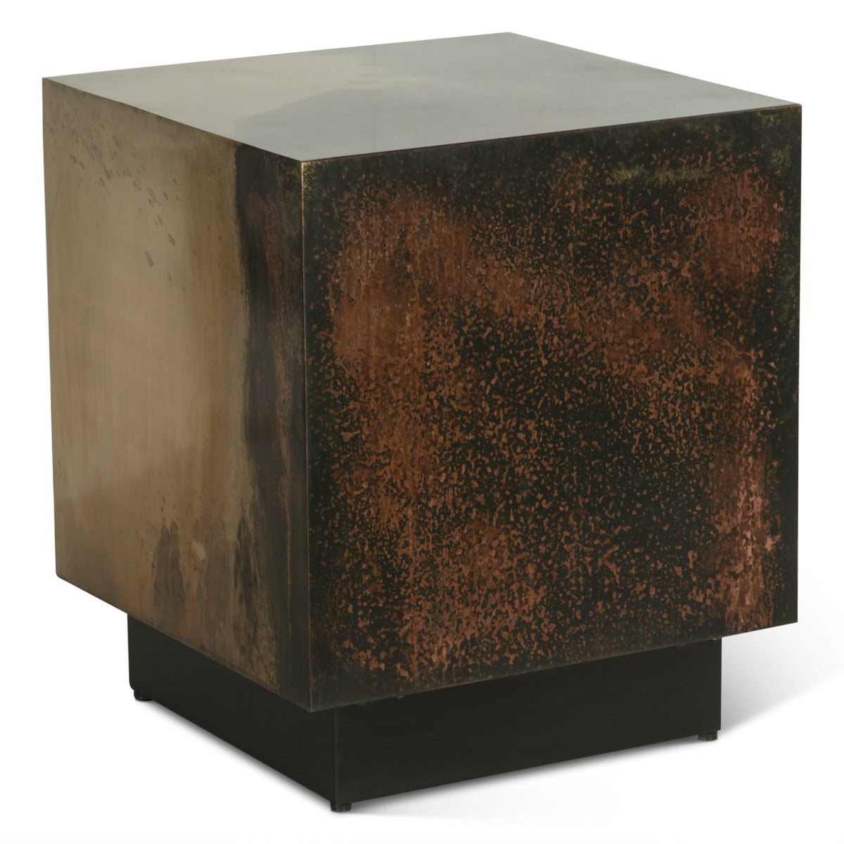 20" Oxidized Copper Metal Side Table