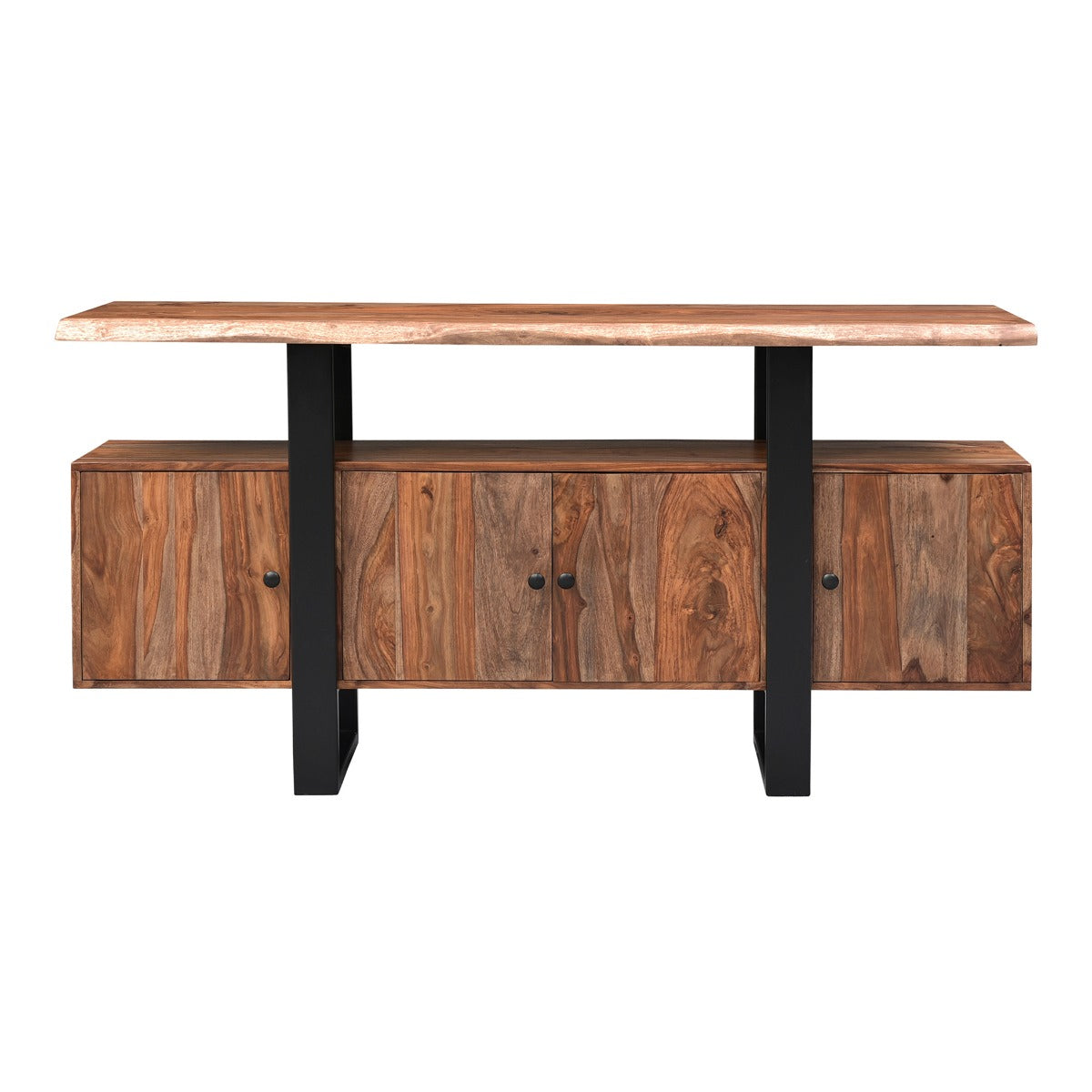 63" Brownstone Sheesham Wood Media Cabinet