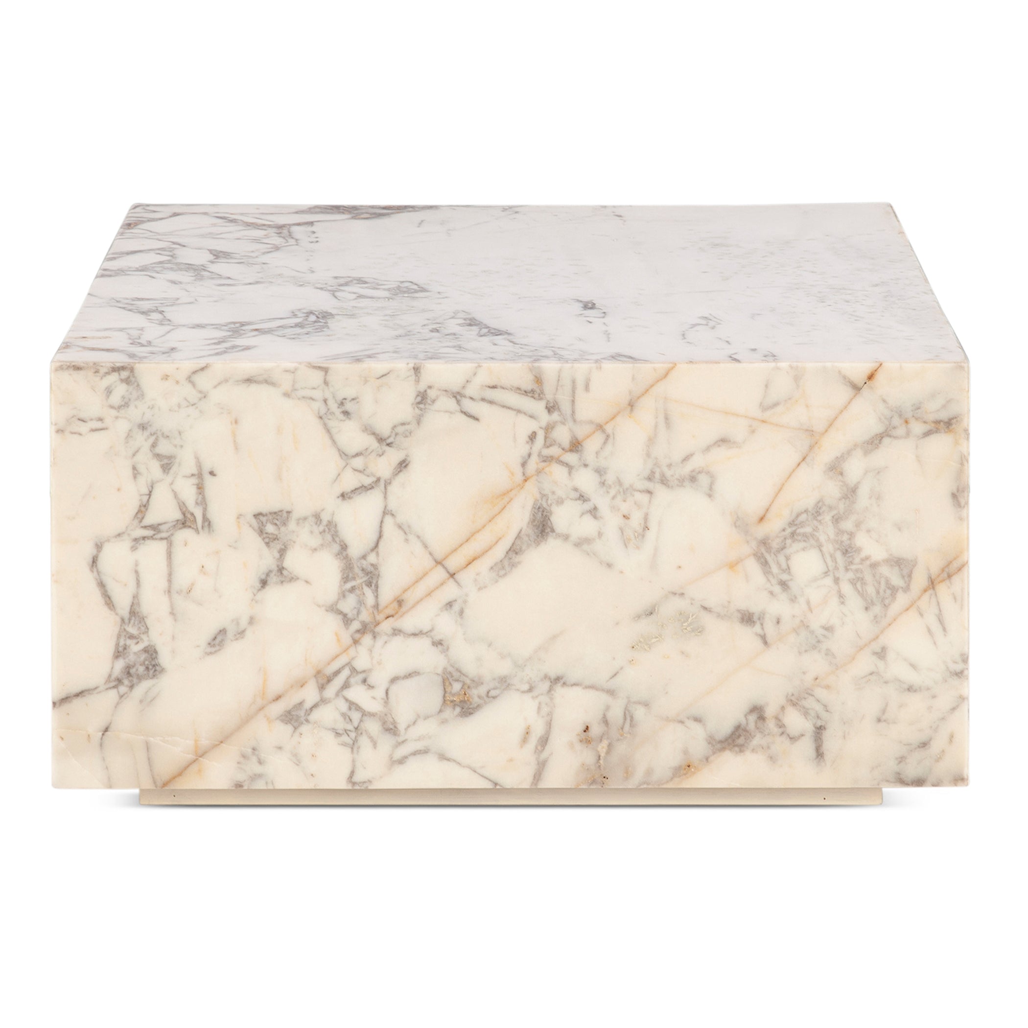 32" Alabaster Marble Drum Coffee Table