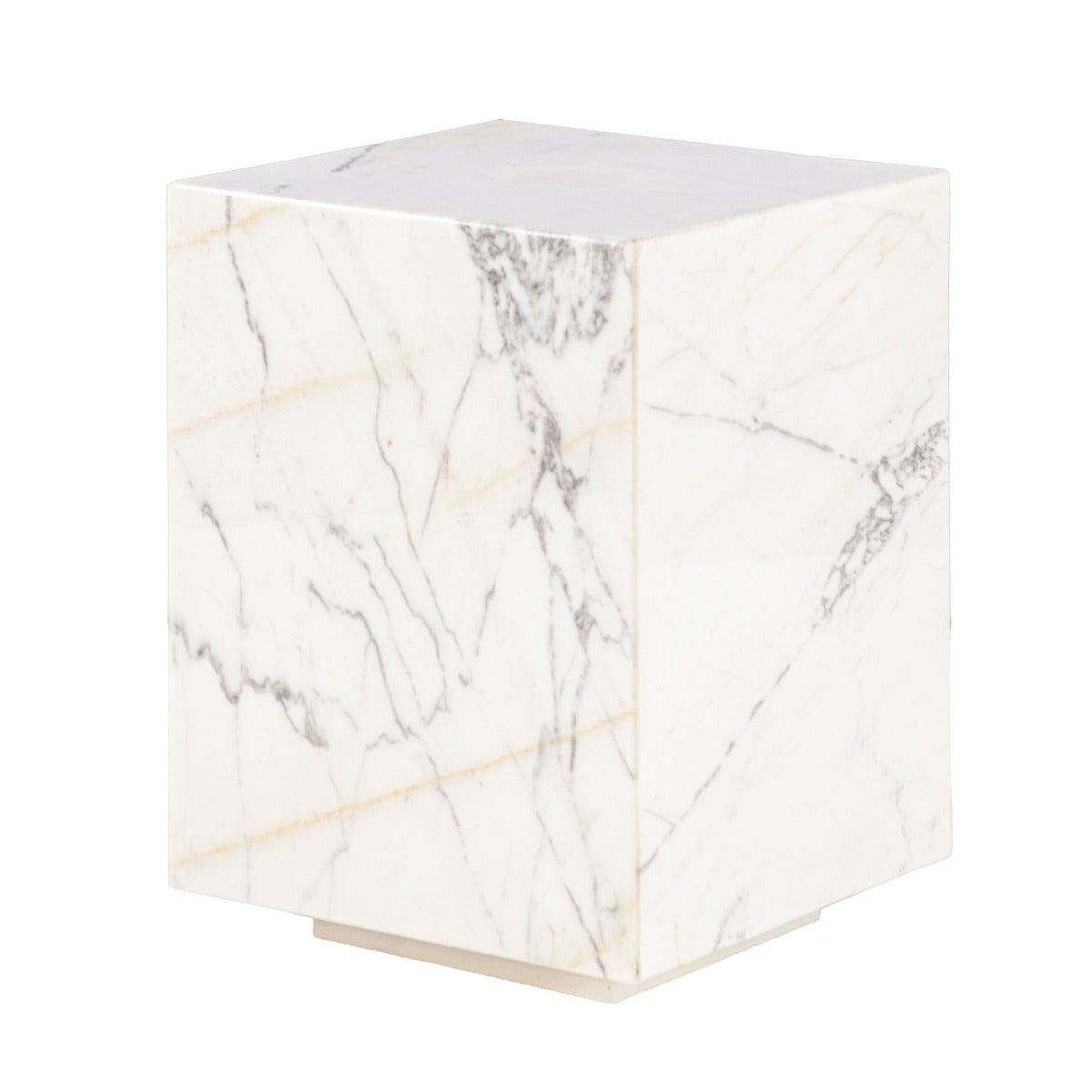 15" Alabaster Marble Drum Side Table