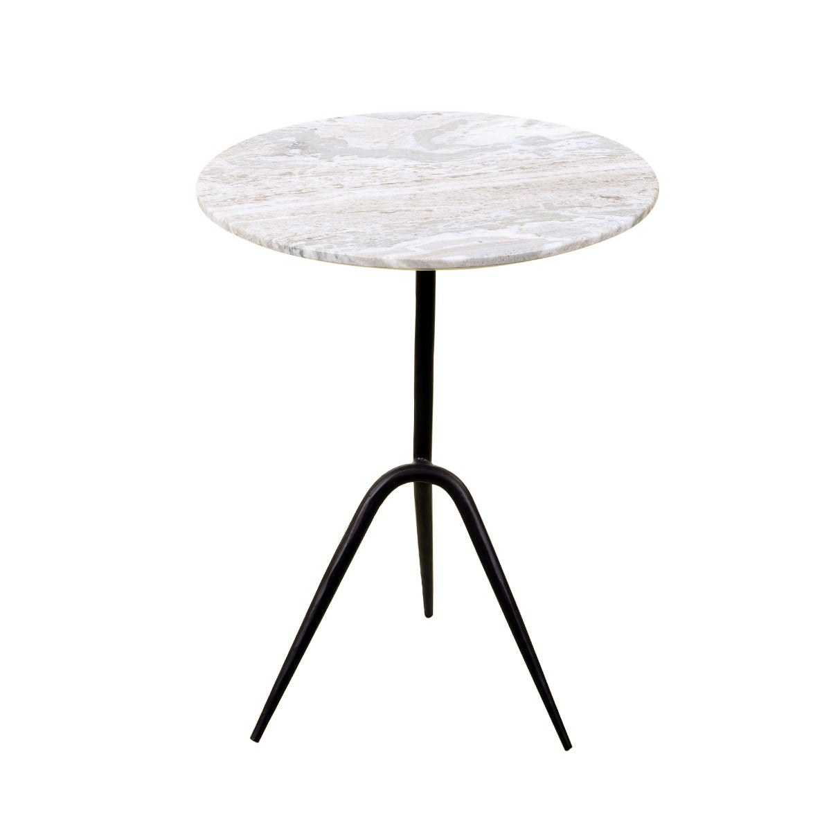 18" Brown Marble Accent Table