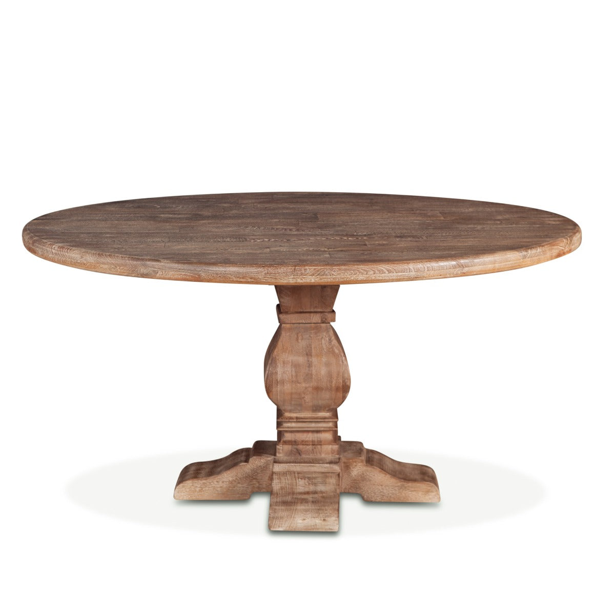 60" Antique Oak Round Dining Table
