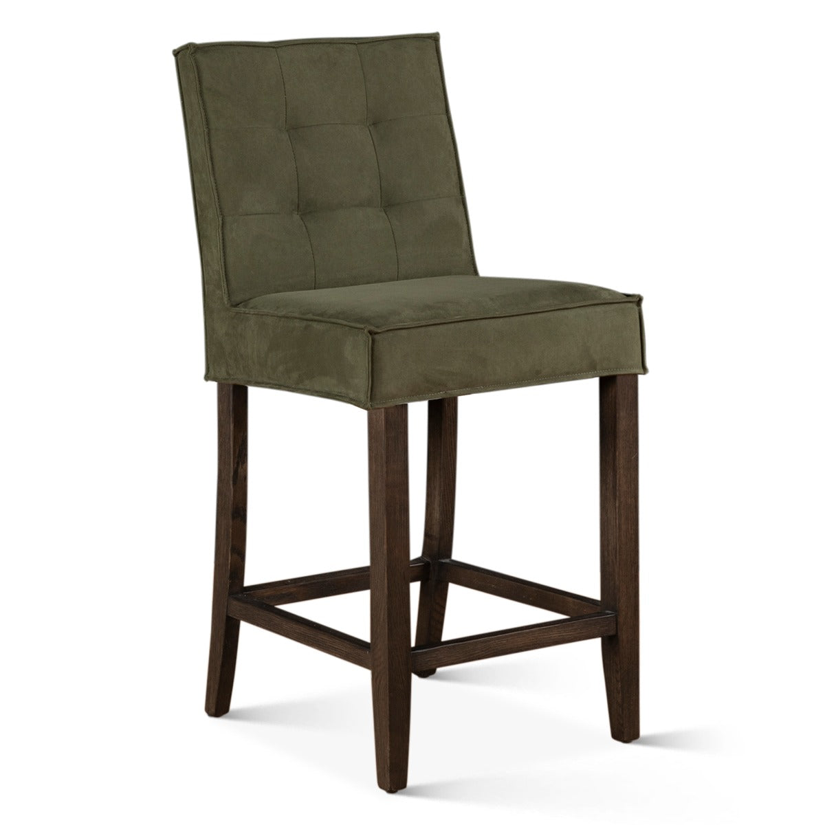 18" Green Eco Suede Counter Chair