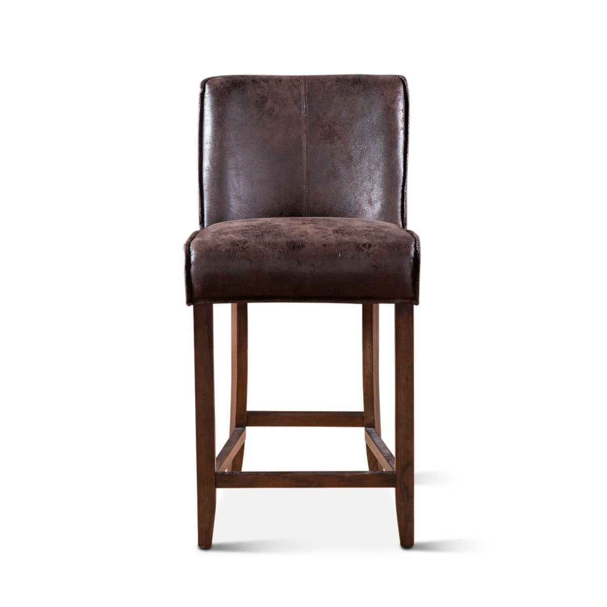 20" Dark Brown Leather Counter Chair