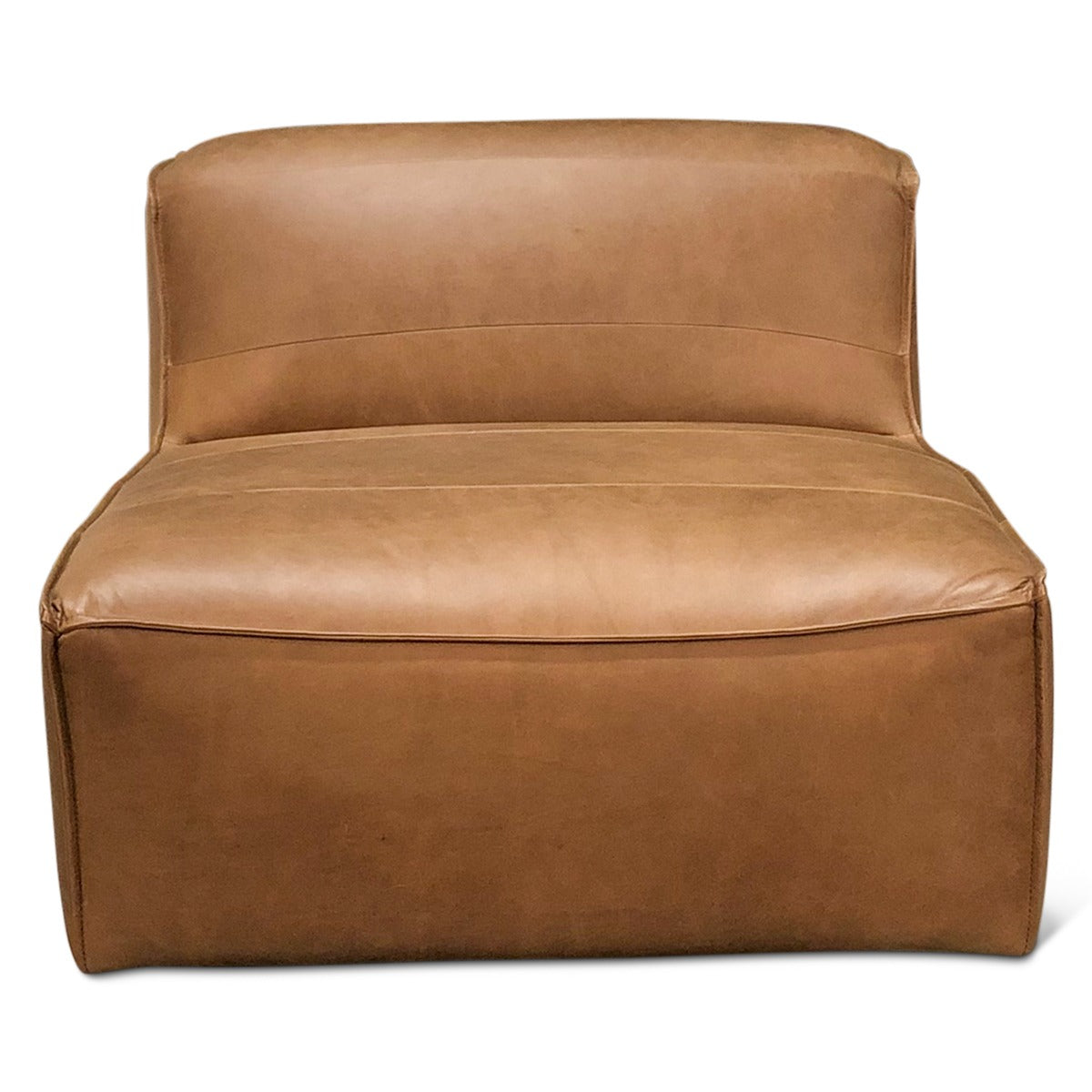 39" Charme Mocha Leather Armless Chair