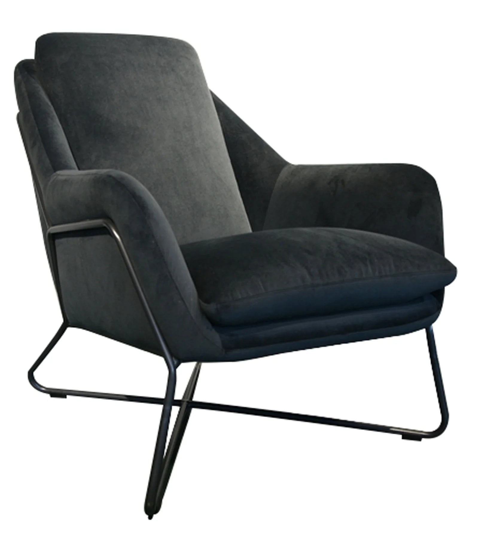 ROMEO LOUNGE CHAIR - DARK GREY VELVET