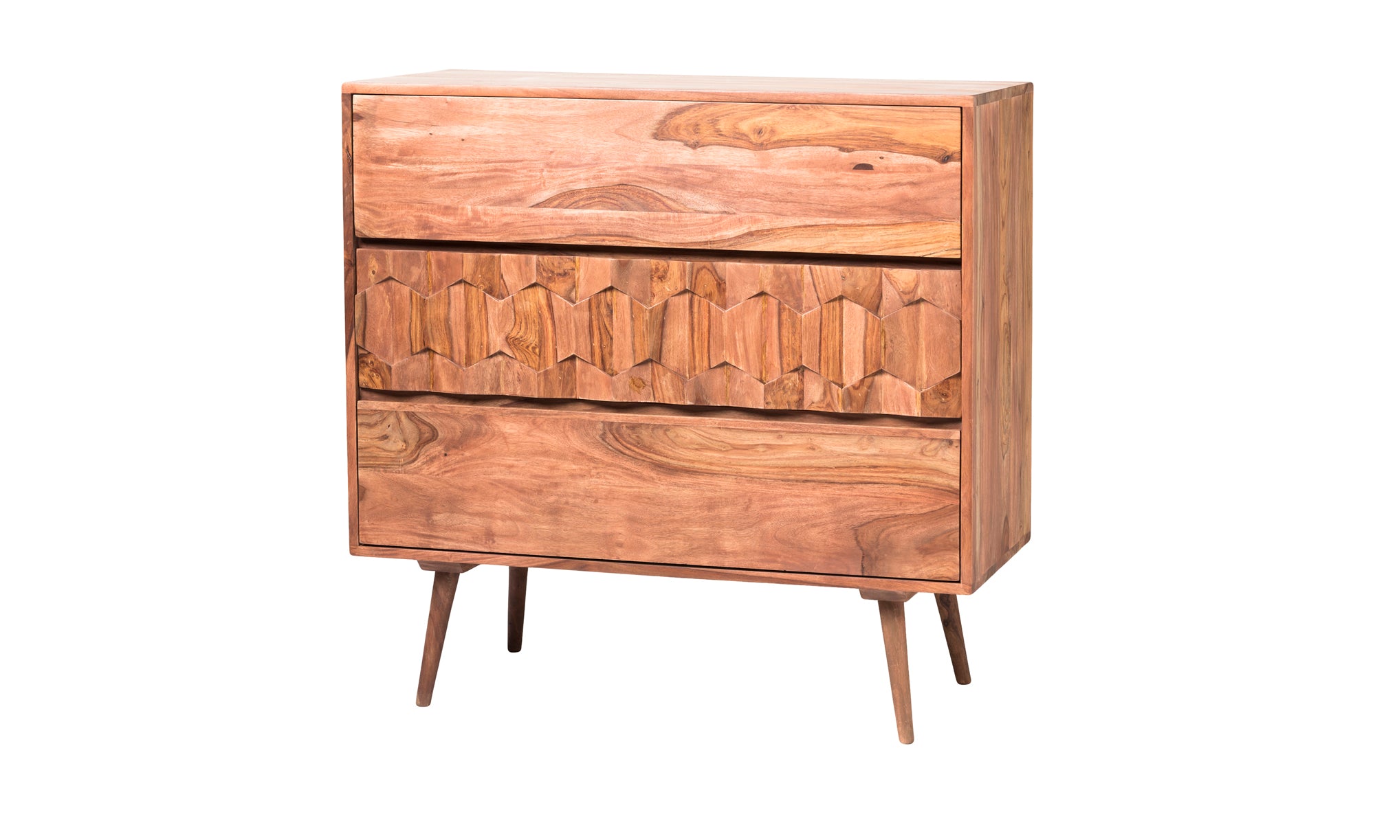 O2 3 DRAWER NIGHTSTAND BROWN