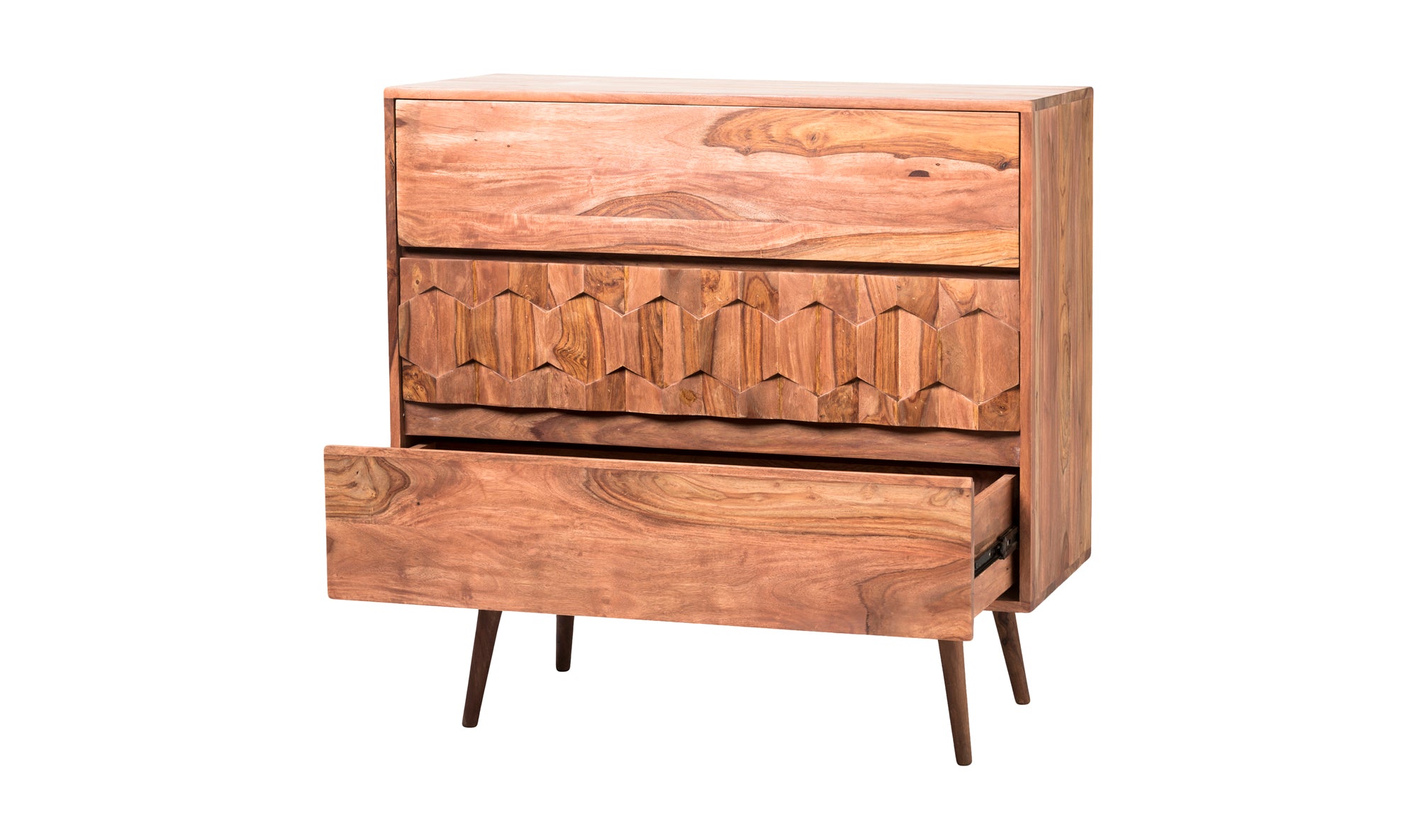 O2 3 DRAWER NIGHTSTAND BROWN