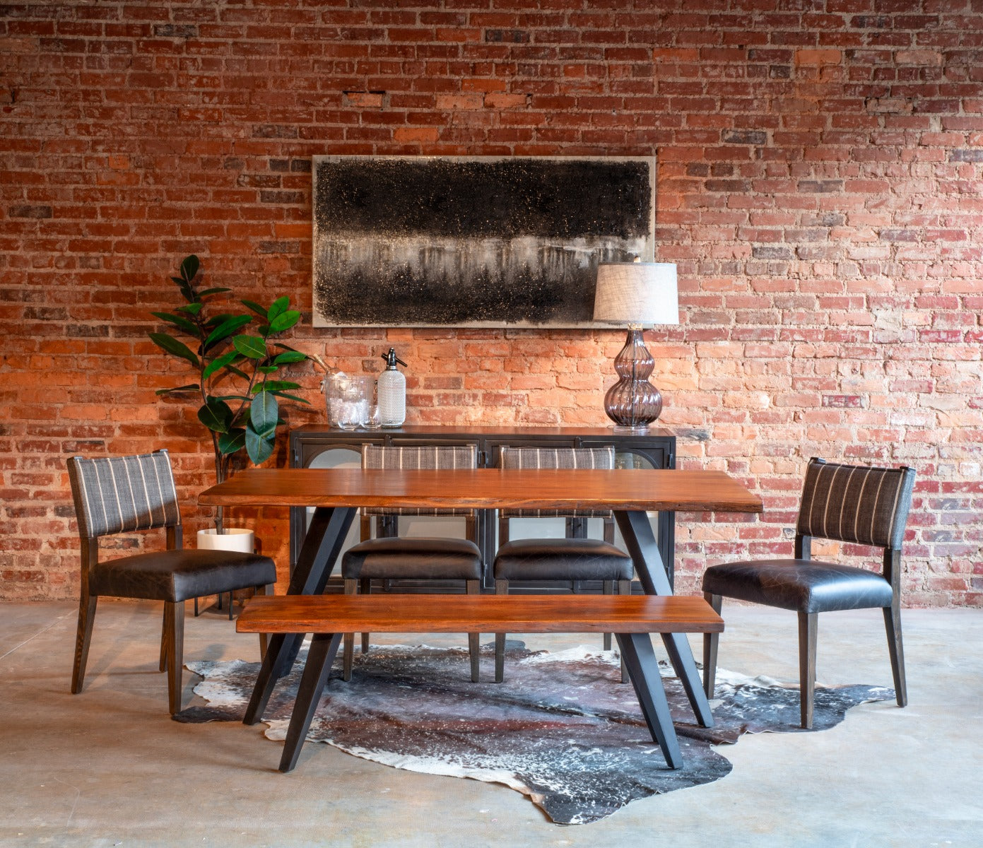 68" Walnut Live Edge Dining Table