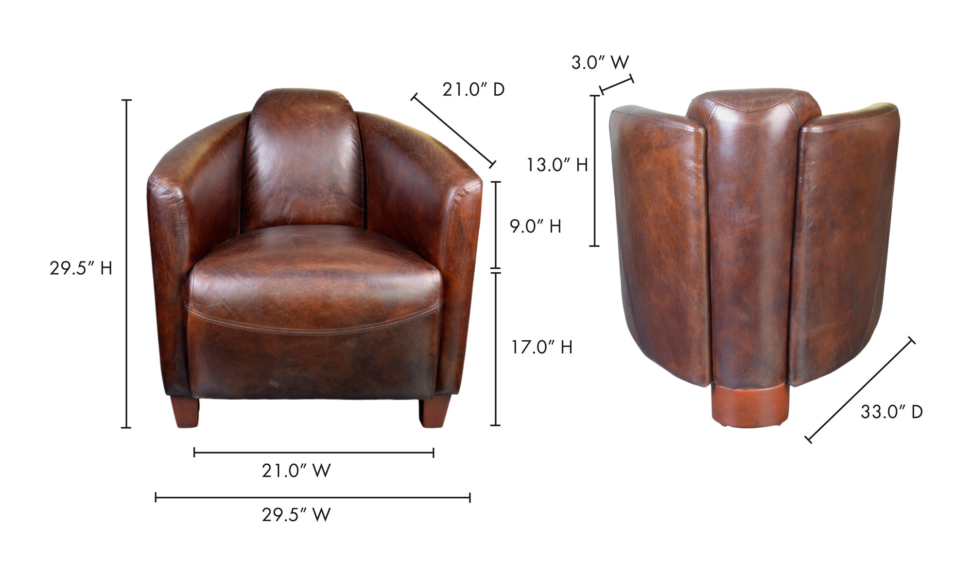SALZBURG CLUB CHAIR DARK BROWN LEATHER