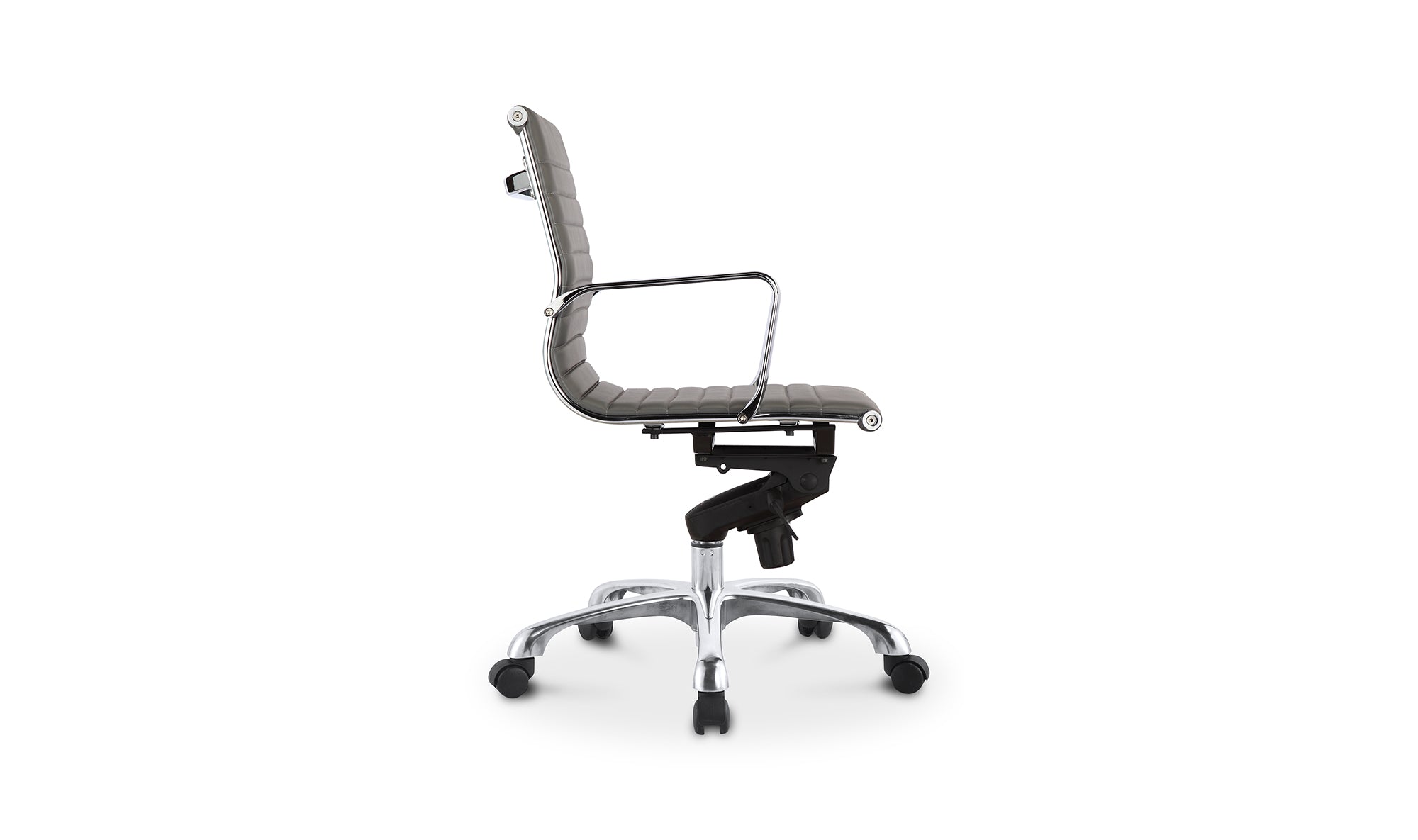 STUDIO OFFICE CHAIR LOW BACK GREY VEGAN LEATHER